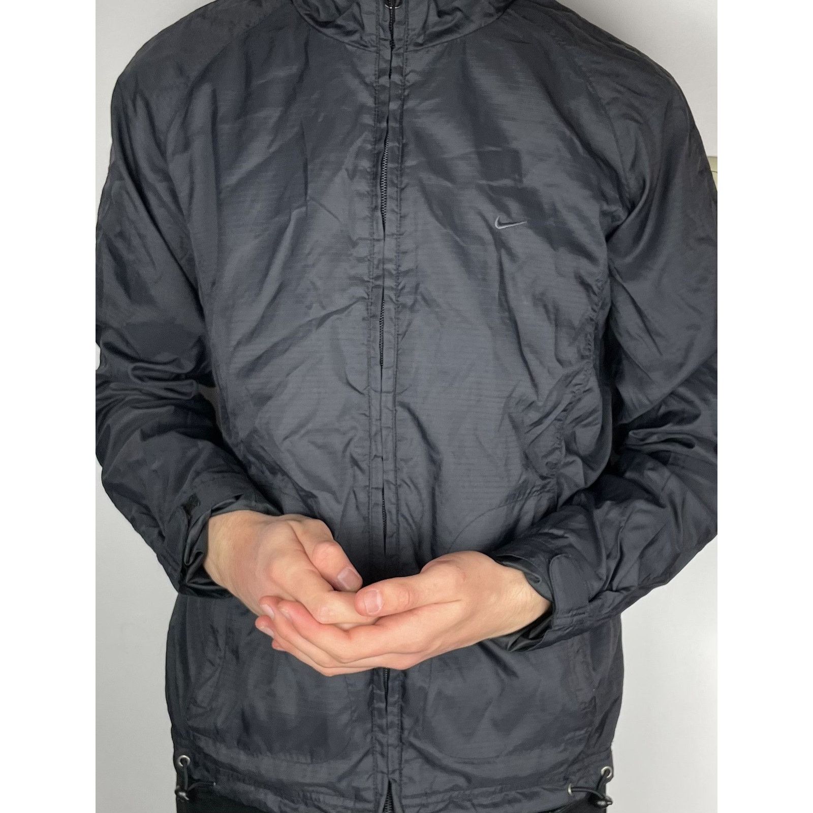 Nike × Vintage Nike Men's Black Long Sleeve Full Zip Windbreaker Jacket M Size US M / EU 48-50 / 2 - 2 Thumbnail