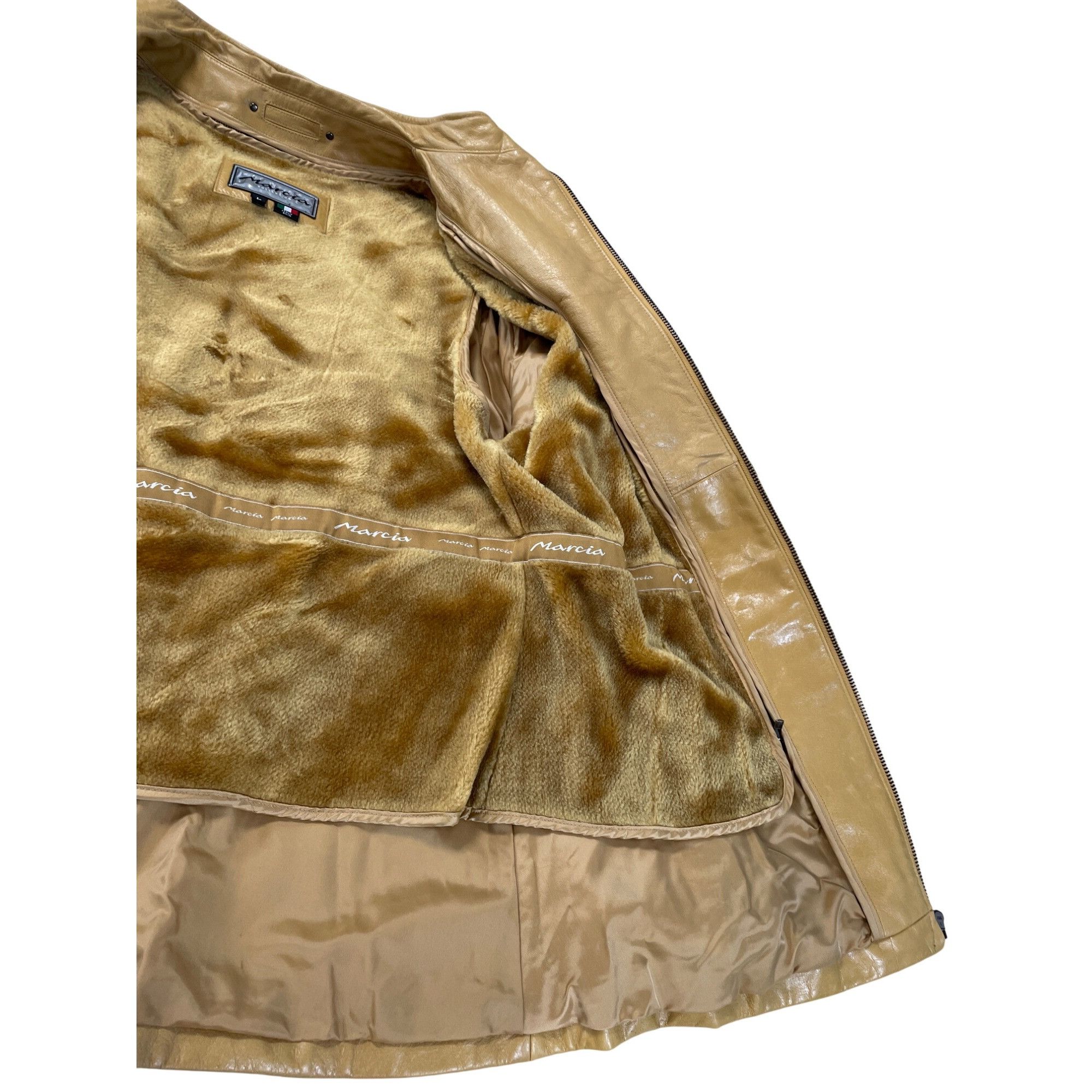 Other Marcia Collection Vintage womans Tan Italian Leather Jacket Size L / US 10 / IT 46 - 15 Thumbnail