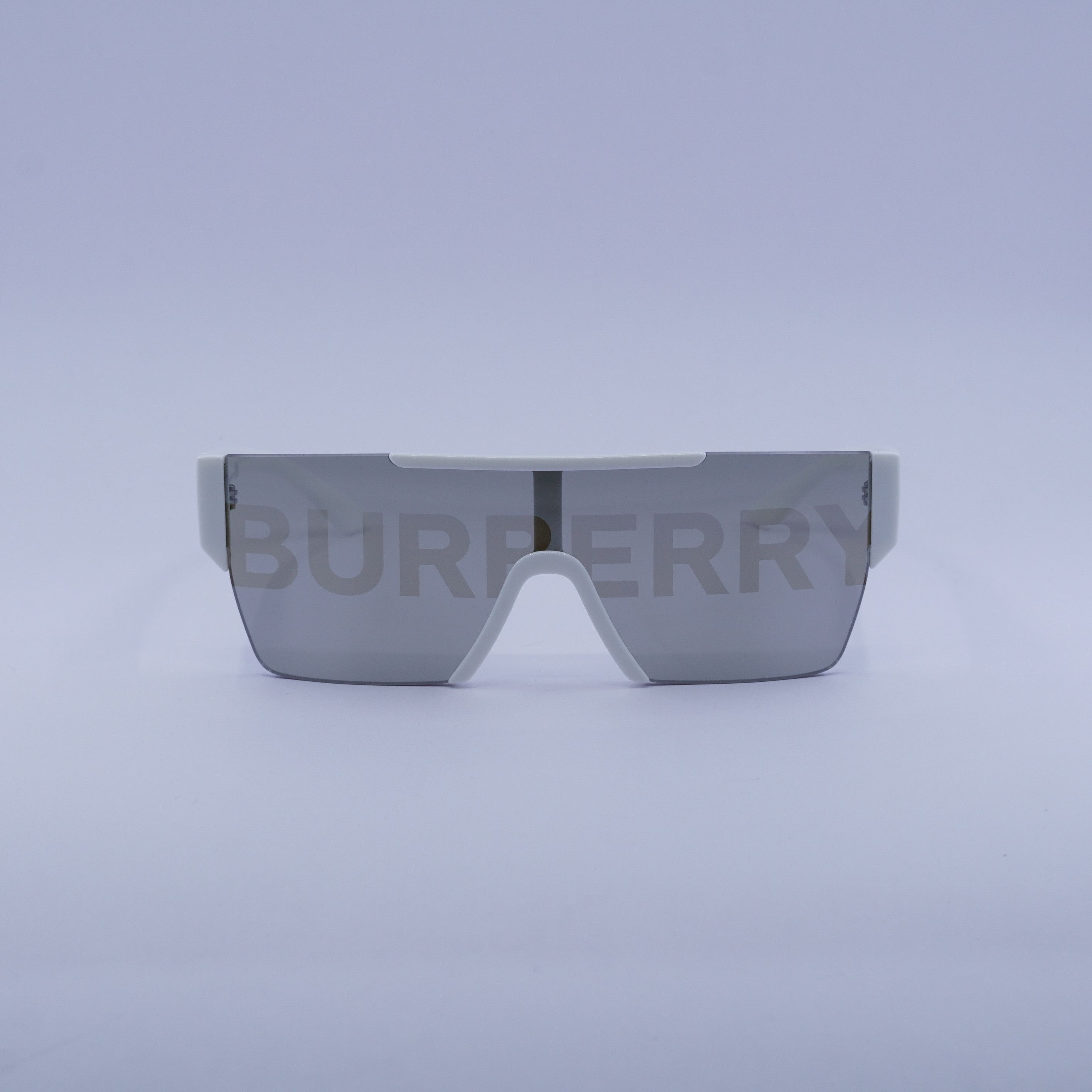 Burberry Burberry BE4291 3007/H Sunglasses White Shield Frame Size ONE SIZE - 5 Thumbnail