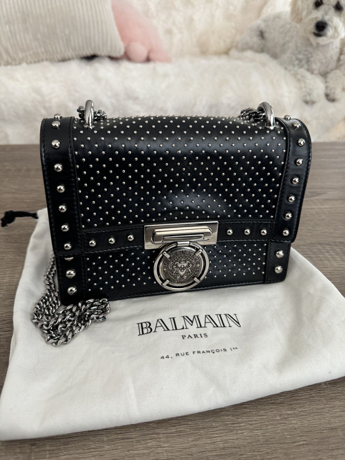 Balmain Balmain Baby Box Studded Shoulder Bag Size ONE SIZE - 1 Thumbnail