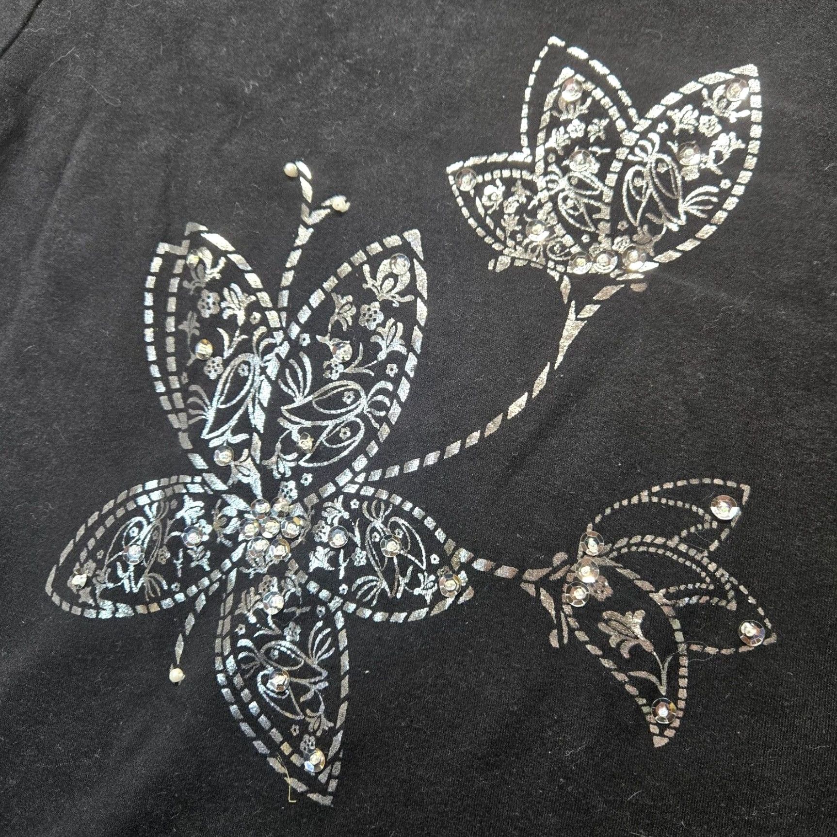 Vintage Jane Ashley Shirt Floral Embroidered Black Adult Women's Size L Large Size L / US 10 / IT 46 - 2 Thumbnail