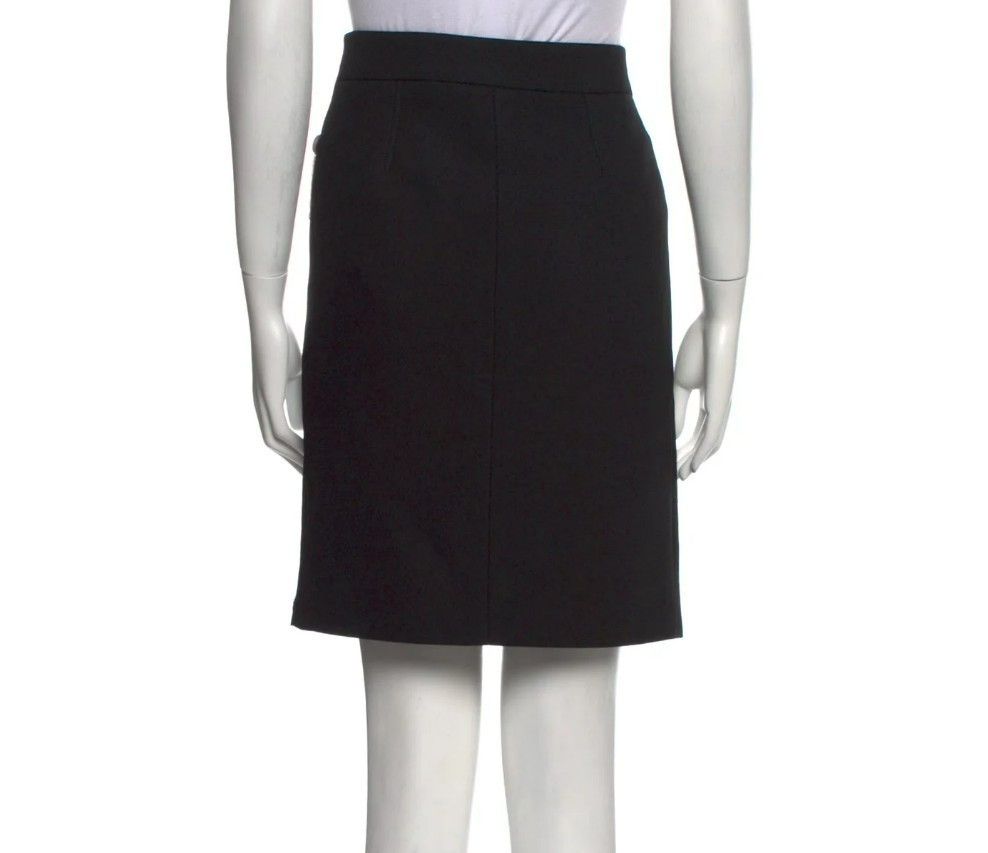 Tom Ford Tom Ford Wool Silk Skirt – IT 42 – Black – Leather Trim – Z Size 28" / US 6 / IT 42 - 3 Thumbnail
