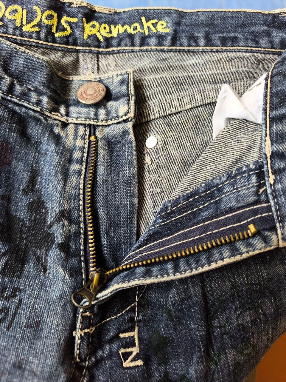 If Six Was Nine × Japanese Brand × Le Grande Bleu (L.G.B.) 291295 Remake Poems Jeans Size US 31 - 9 Thumbnail