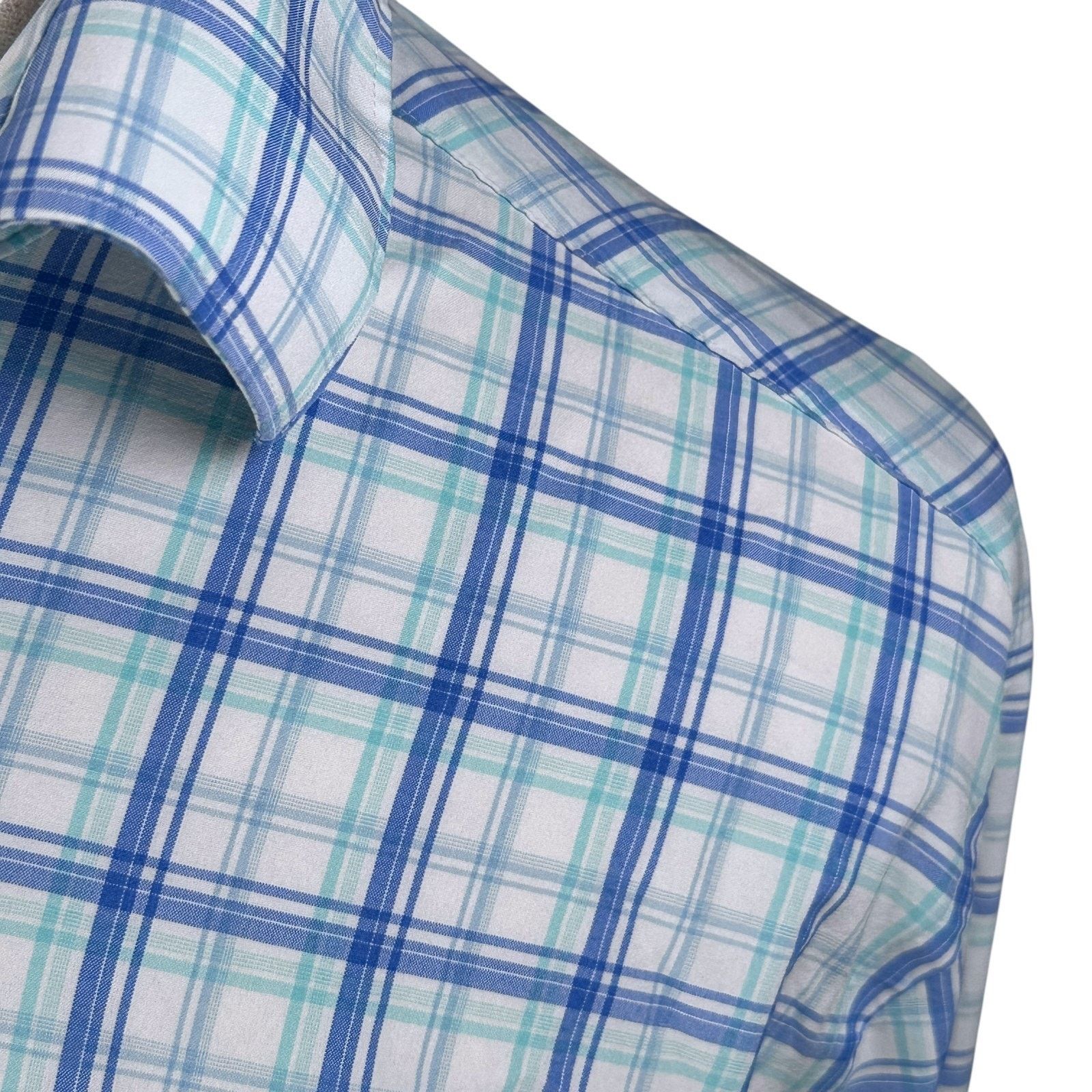 Peter Millar Peter Millar Crown Shirt Men's Large Blue Plaid Button-Up Size US L / EU 52-54 / 3 - 3 Thumbnail
