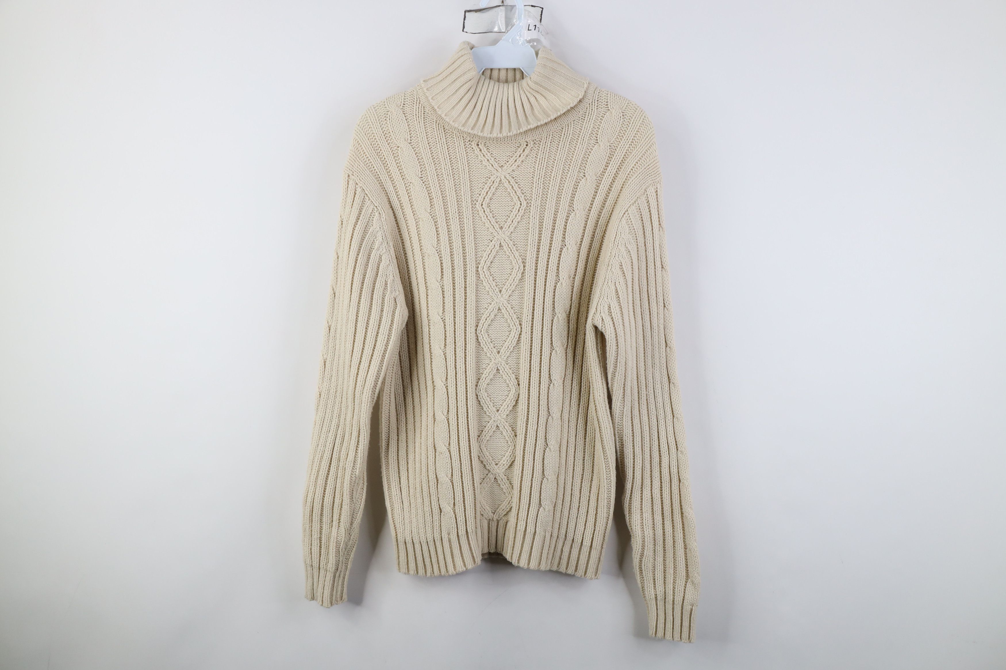 Vintage Vintage 70s Streetwear Knit Fisherman Turtleneck Sweater Size L / US 10 / IT 46 - 1 Thumbnail