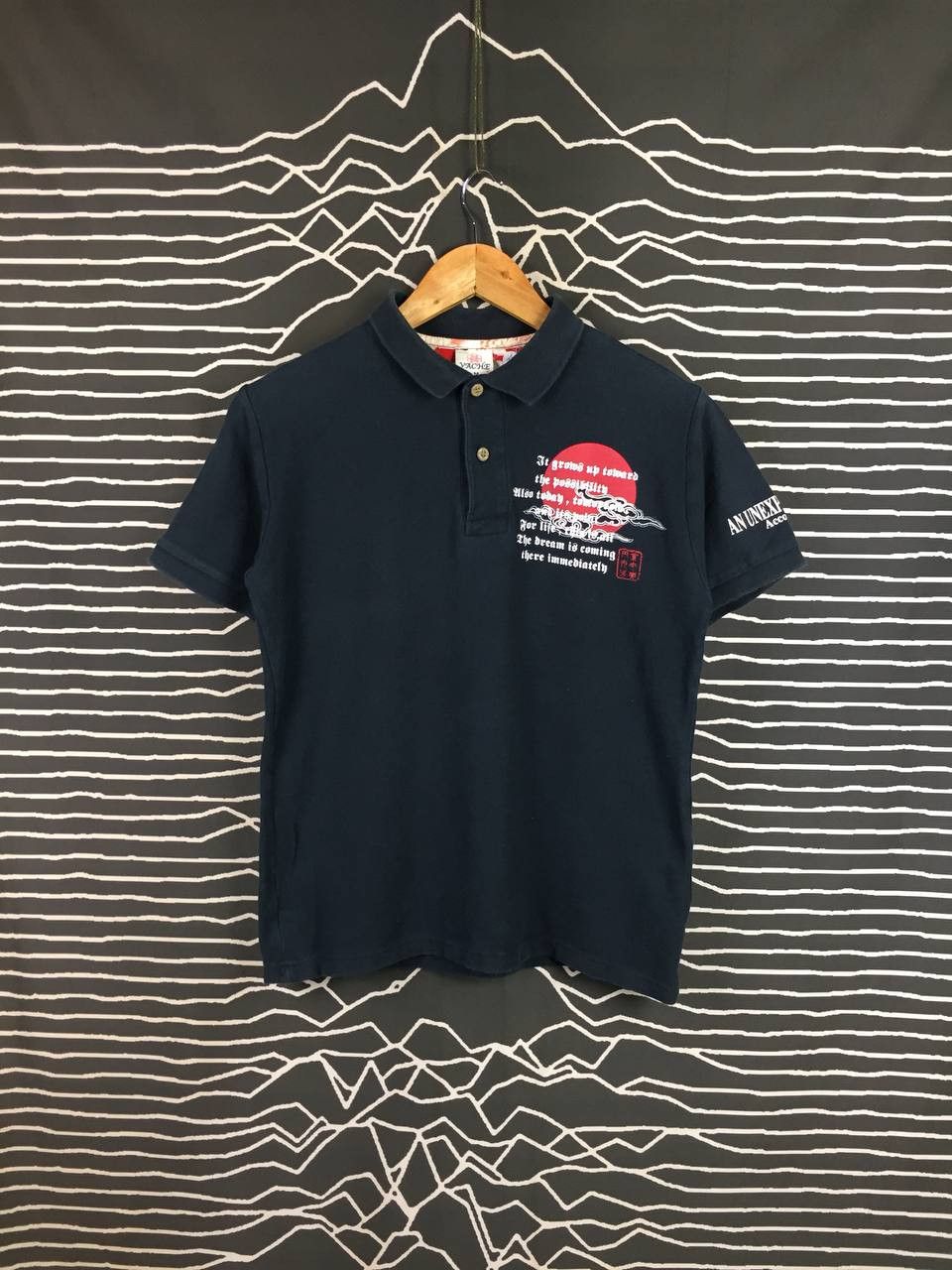 Japanese Brand Vtg VACHE Japan Give The Alarm Tiger Rising Sun Polo Shirt Size US M / EU 48-50 / 2 - 5 Thumbnail
