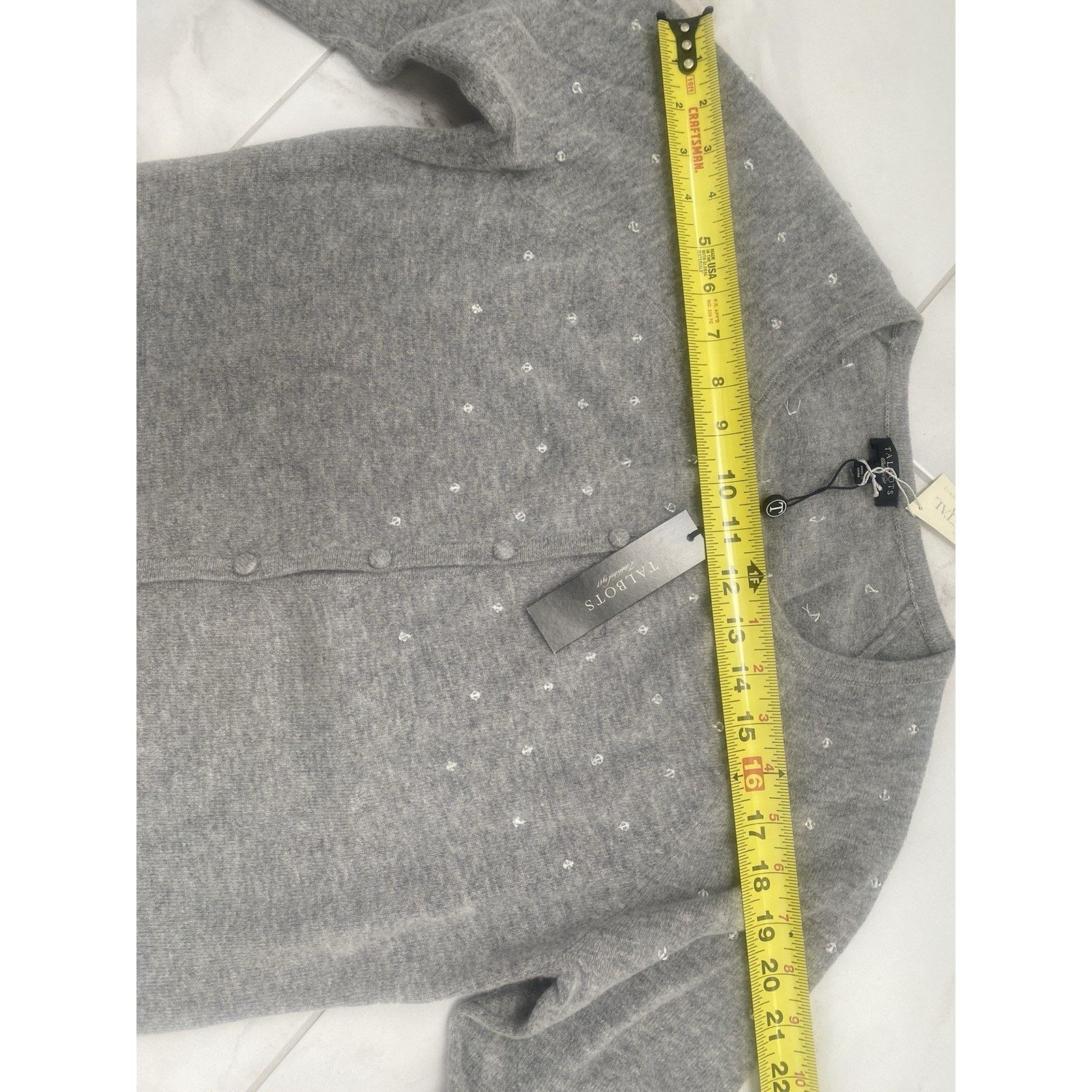 NBDN Nobrandedon Talbots Cardigan gray embellished in Swarovski crystal, sm Size S / US 4 / IT 40 - 4 Thumbnail