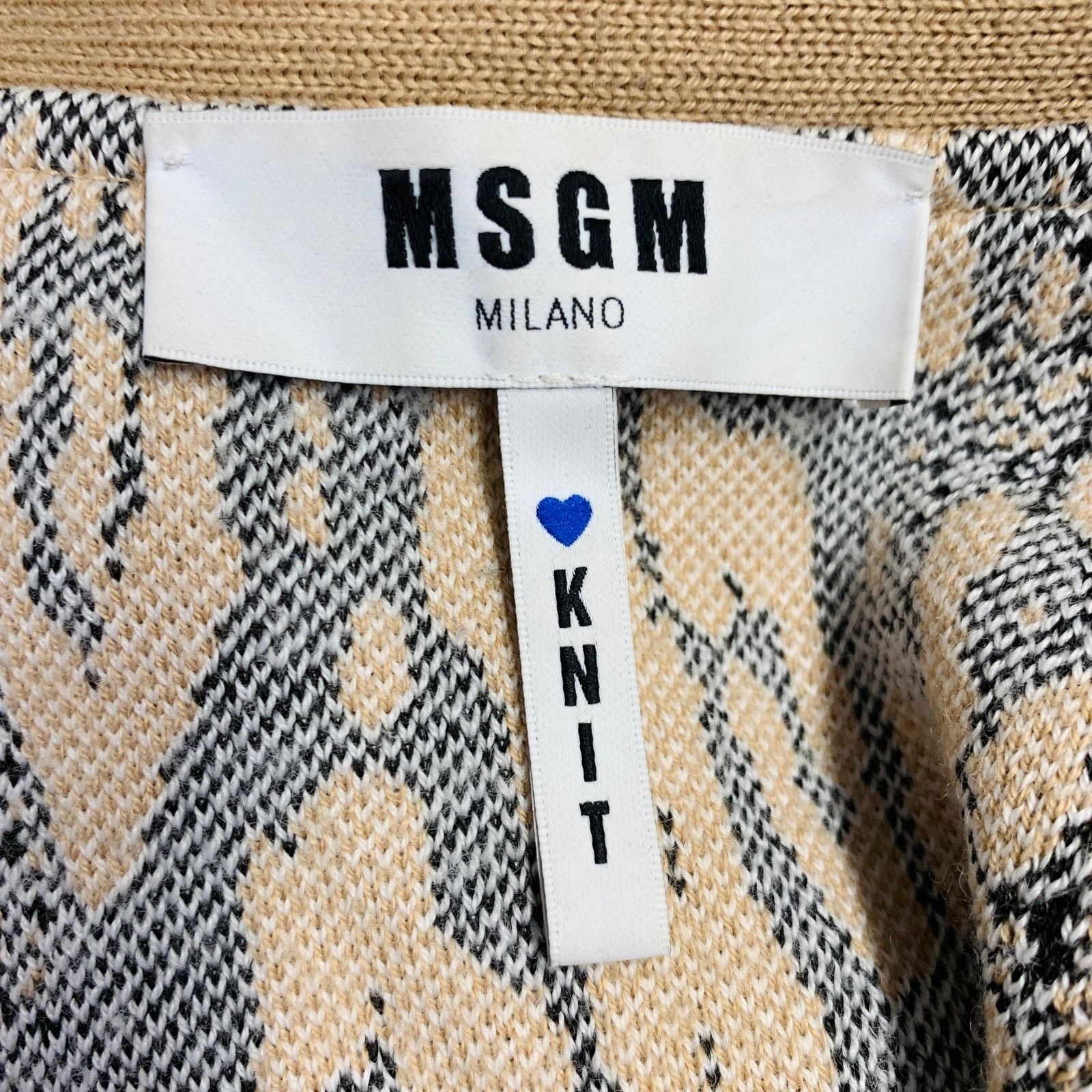 MSGM Khaki Black White Viscose Oversized Mixed Patterns Cardigan Size M / US 6-8 / IT 42-44 - 11 Thumbnail