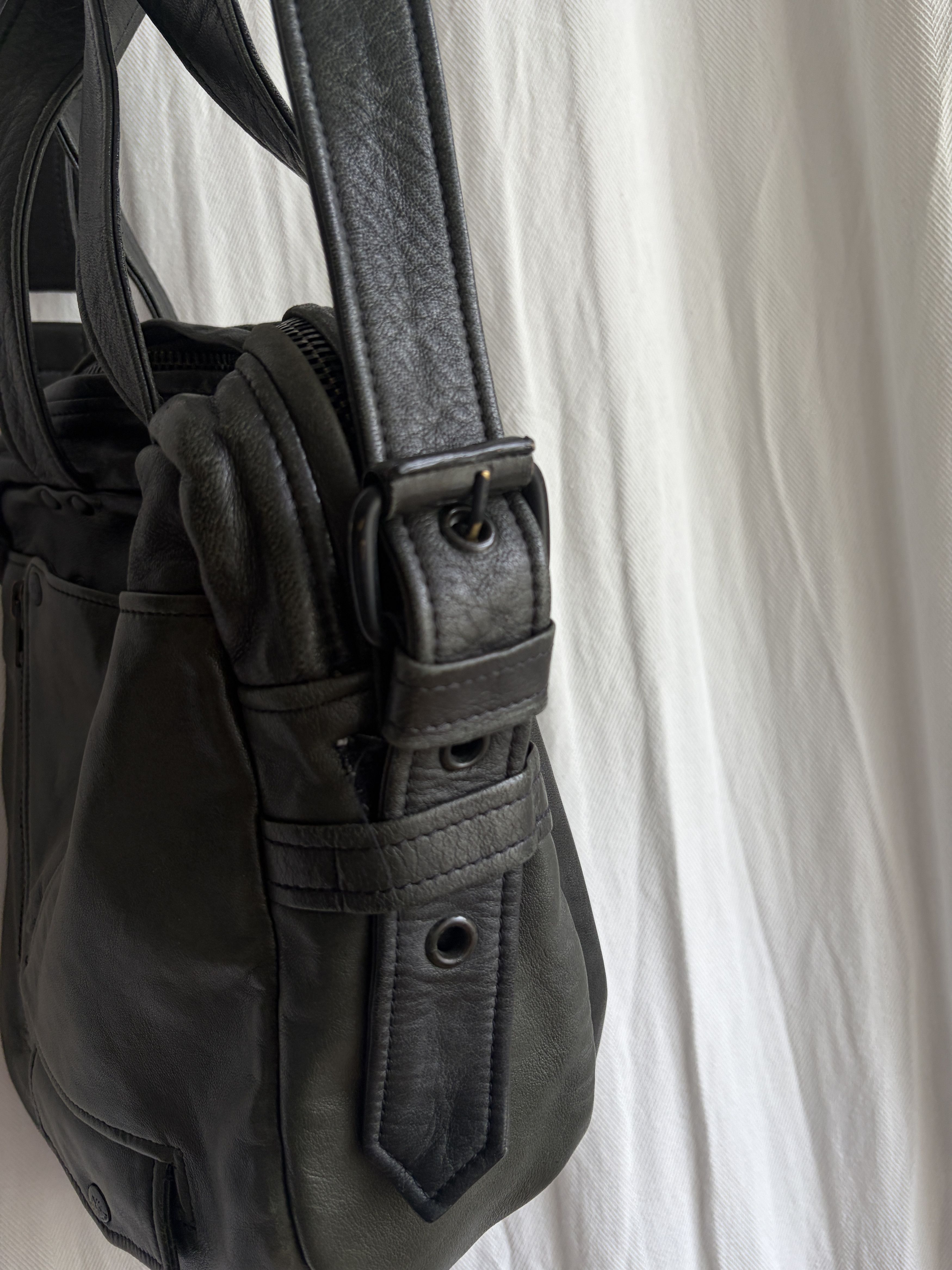 Yohji Yamamoto Y’s x Mandarina Duck AW07 Olive Leather Shoulder Bag Size ONE SIZE - 9 Thumbnail