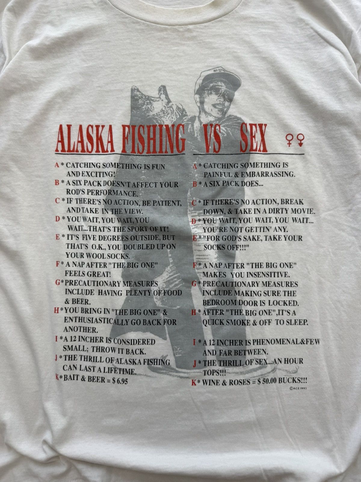 Vintage Vintage 90s Alaska Fishing Vs Sex Parody Erotic Tee Size US XL / EU 56 / 4 - 3 Thumbnail