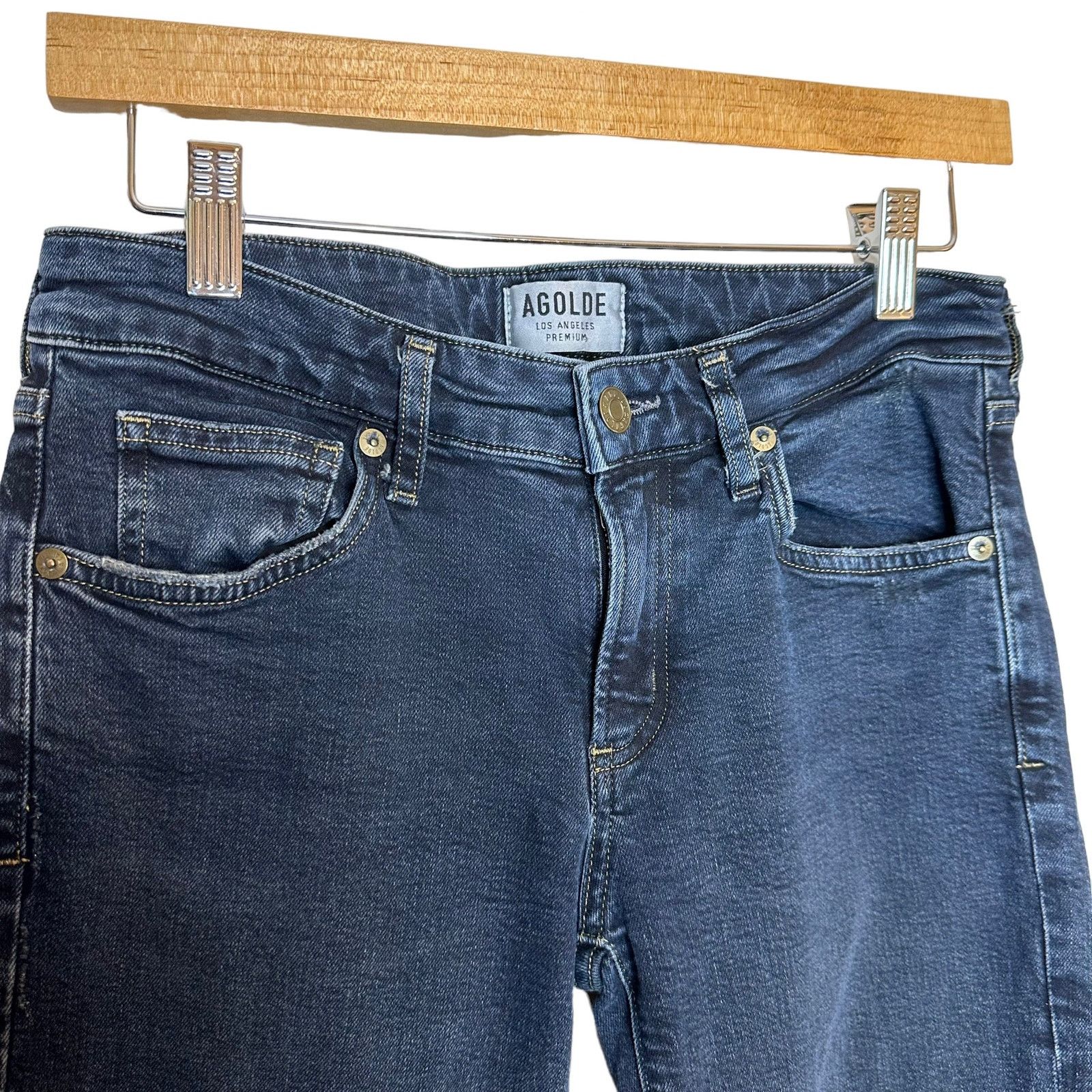 Agolde AGOLDE Lara Skinny Low Rise Distressed Ripped Jeans Size 27 Size 27" / US 4 / IT 40 - 3 Thumbnail