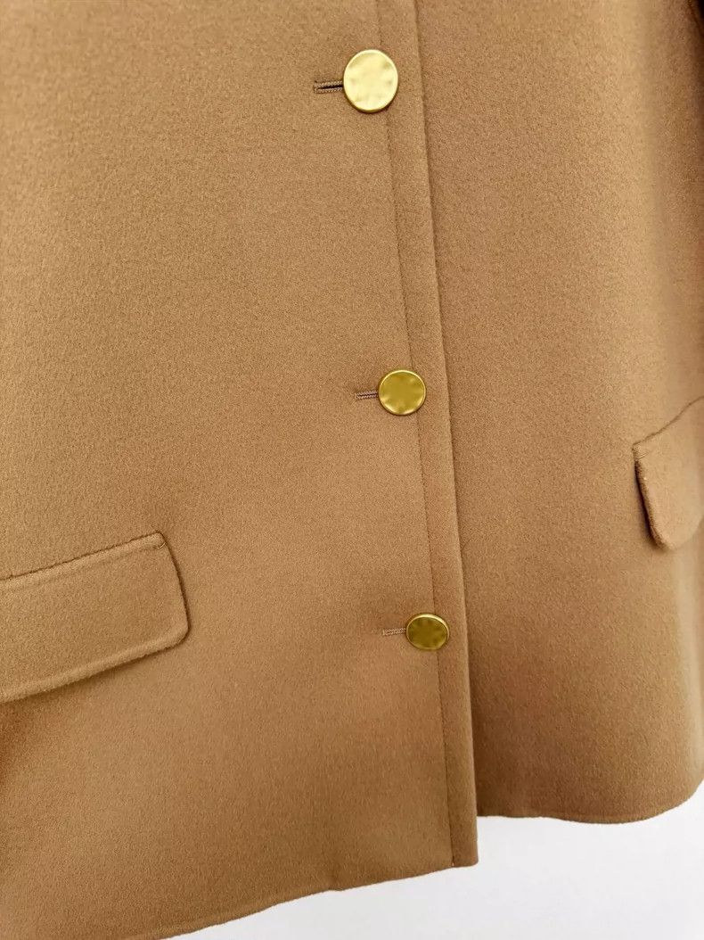 Max Mara Max Mara Brown wool coat Size L / US 10 / IT 46 - 3 Thumbnail