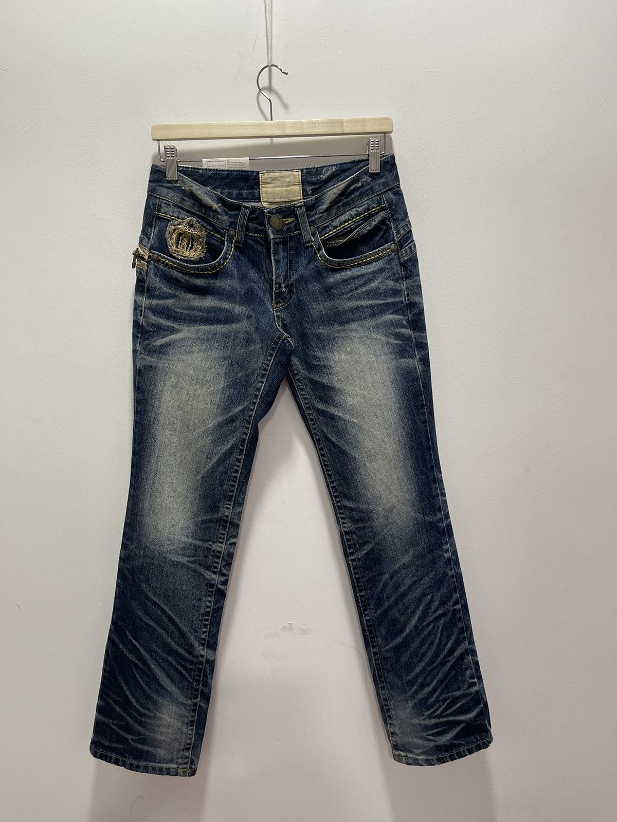 Japanese Brand × Vintage VINTAGE LOLITA EMBROIDERY DISTRESSED DENIM JEANS Size 28" / US 6 / IT 42 - 6 Thumbnail