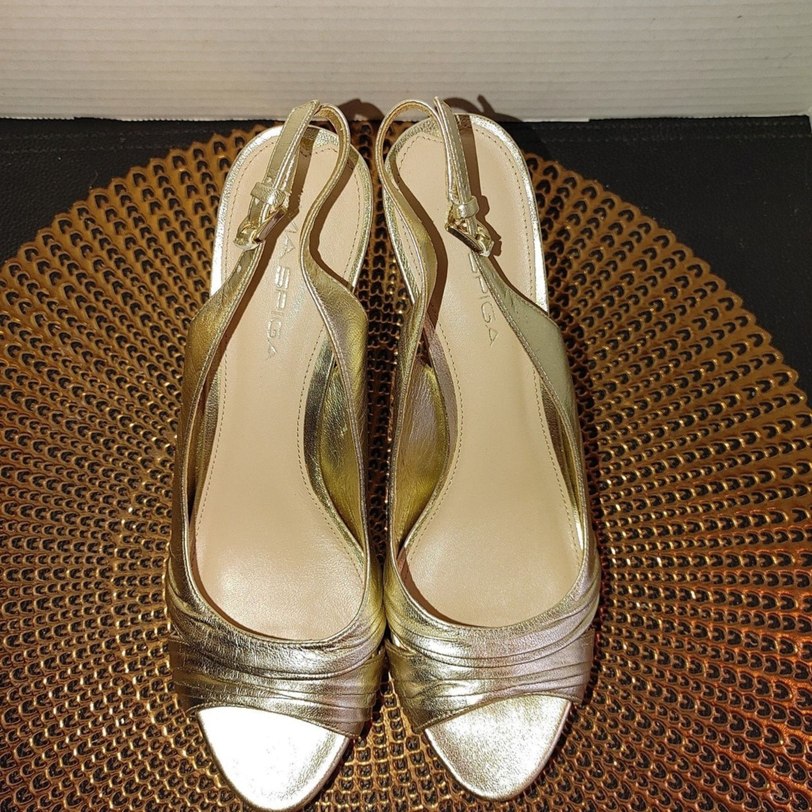 The Unbranded Brand Via Spiga Vero Cuoio Italian Leather Heels Size 7.5M Size US 7.5 / IT 37.5 - 4 Thumbnail