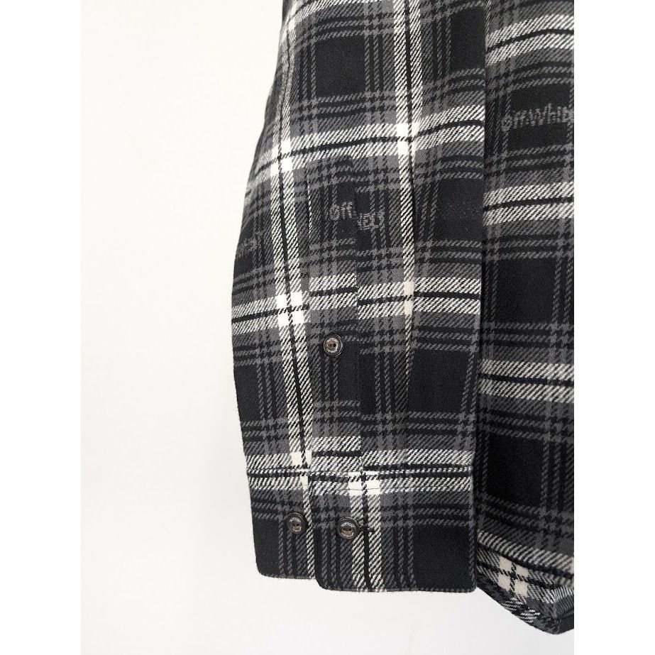 Off-White o1rshd1 Stencil Flannel Check Shirt in Black Size US S / EU 44-46 / 1 - 8 Thumbnail