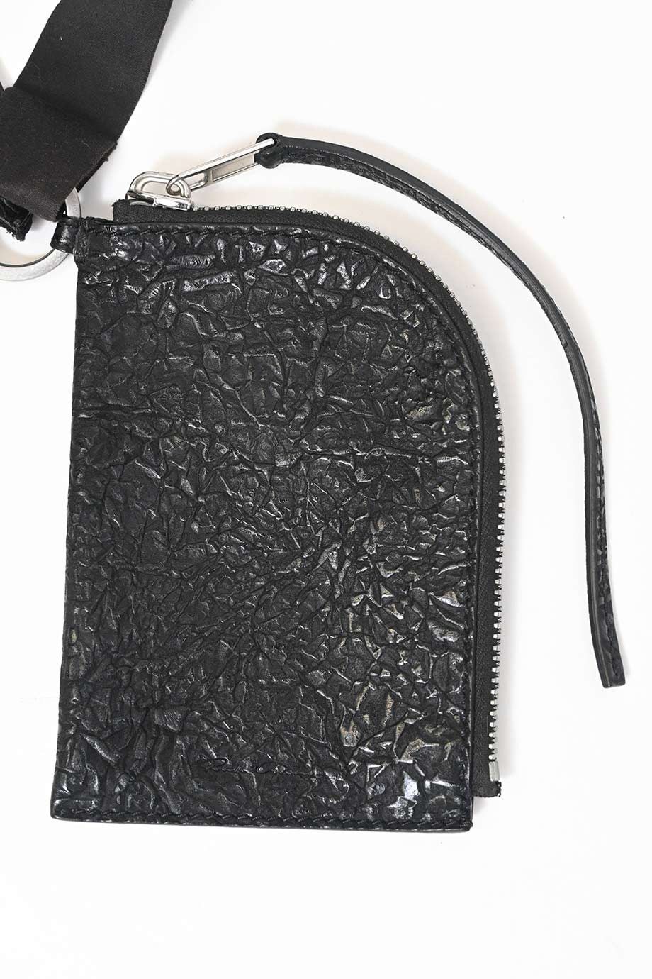 Rick Owens Rick Owens Black grained calf leather Neck wallet Size ONE SIZE - 2 Thumbnail