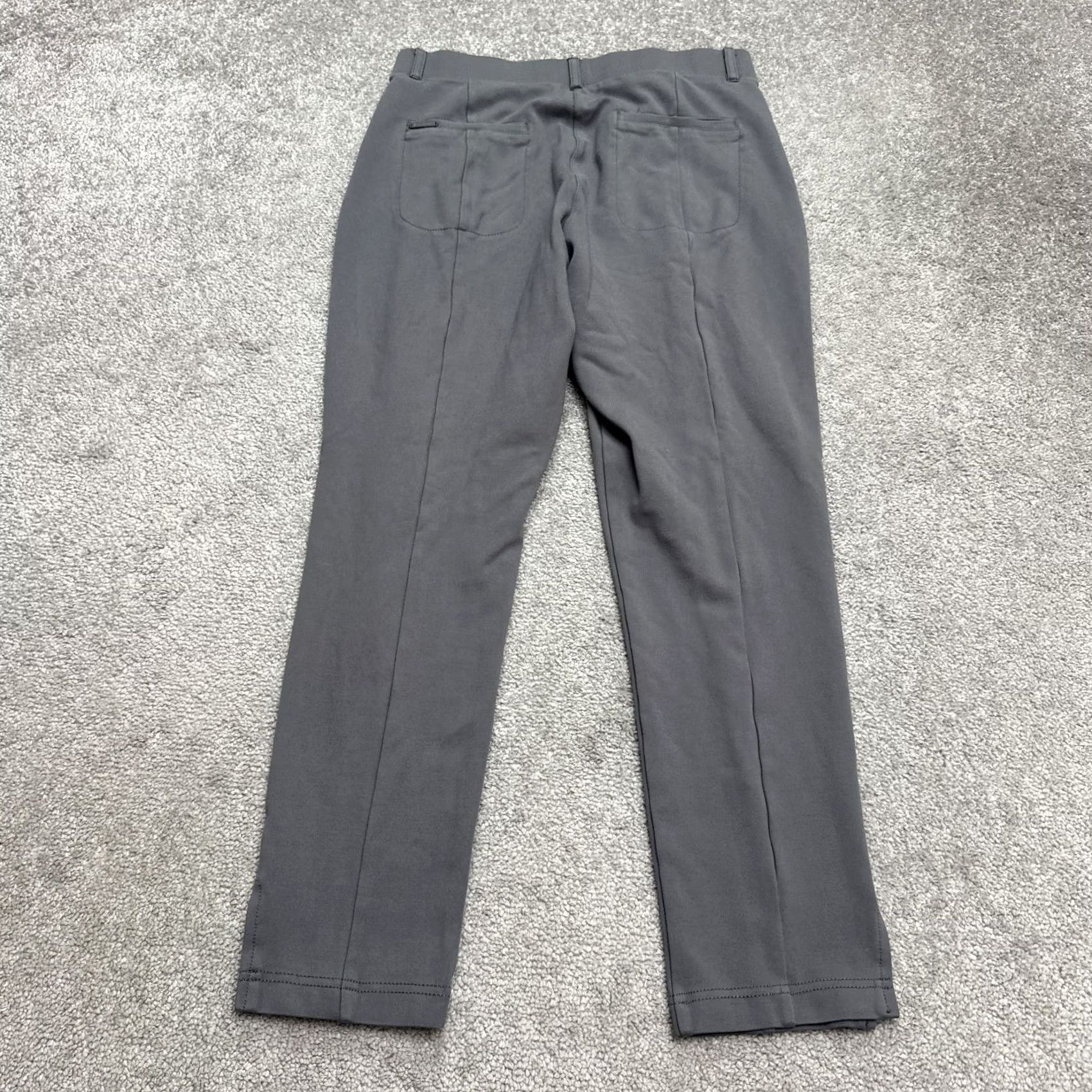 Vintage Betabrand Stretch Dress Pants Women Large Long Charcoal Gray Knit Size 36" / US 14 / IT 50 - 2 Thumbnail