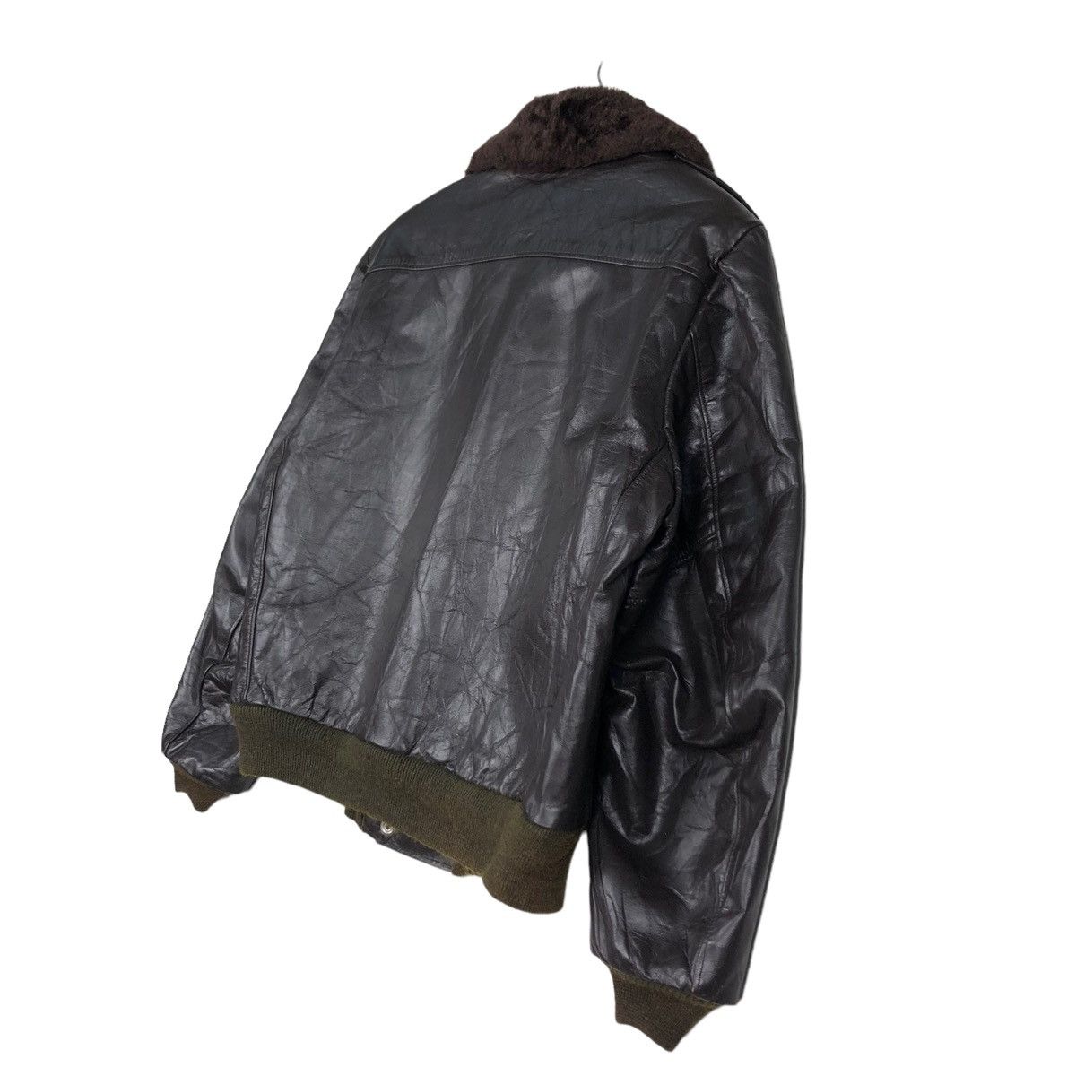 Vintage 🔥VTG 80’s GENUINE LEATHER JACKET SEARS USA MINK FUR COLLAR Size US M / EU 48-50 / 2 - 12 Thumbnail