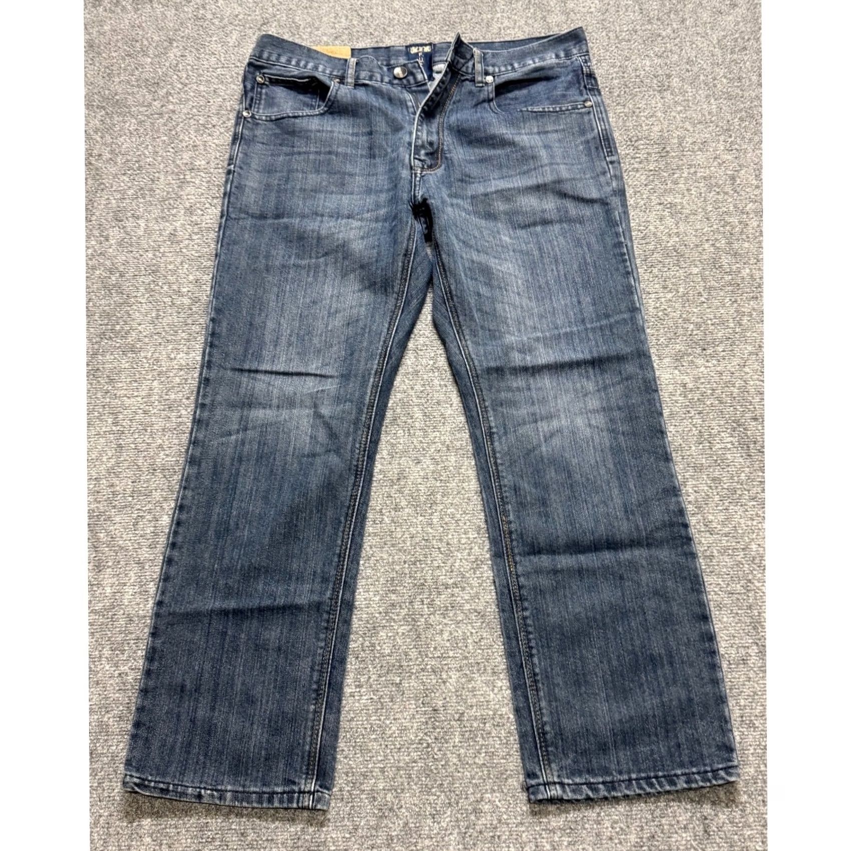 The Unbranded Brand Y2K F.U.S.A.I Jeans Men 36x30 Straight Light Wash Embroidered Blue Mens Jeans 36 Straight Blue Size US 36 / EU 52 - 3 Thumbnail