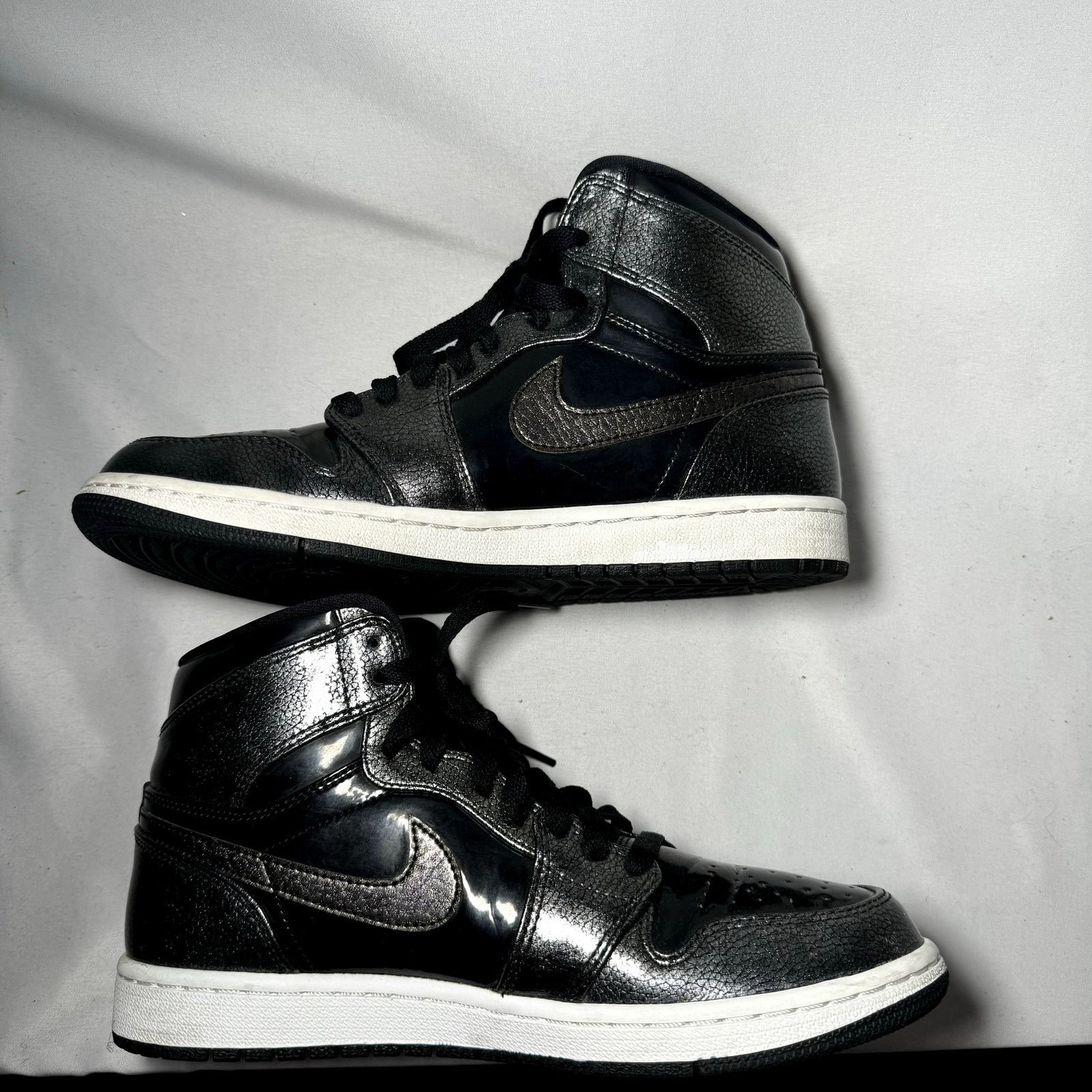 Jordan Brand × Nike Size 8 - Air Jordan 1 Retro High Black Patent Men's Shoes Size US 8 / EU 41 - 3 Thumbnail
