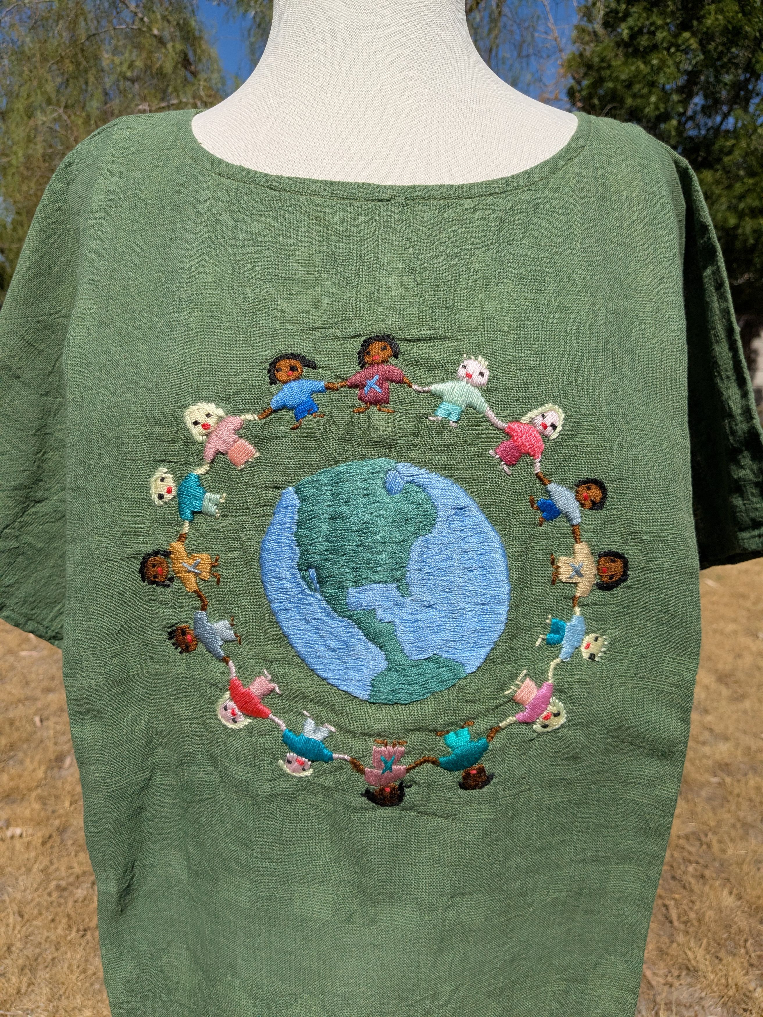 Vintage VTG 90s Guatemalan Children Around the World Pullover Top Size XL / US 12-14 / IT 48-50 - 2 Thumbnail