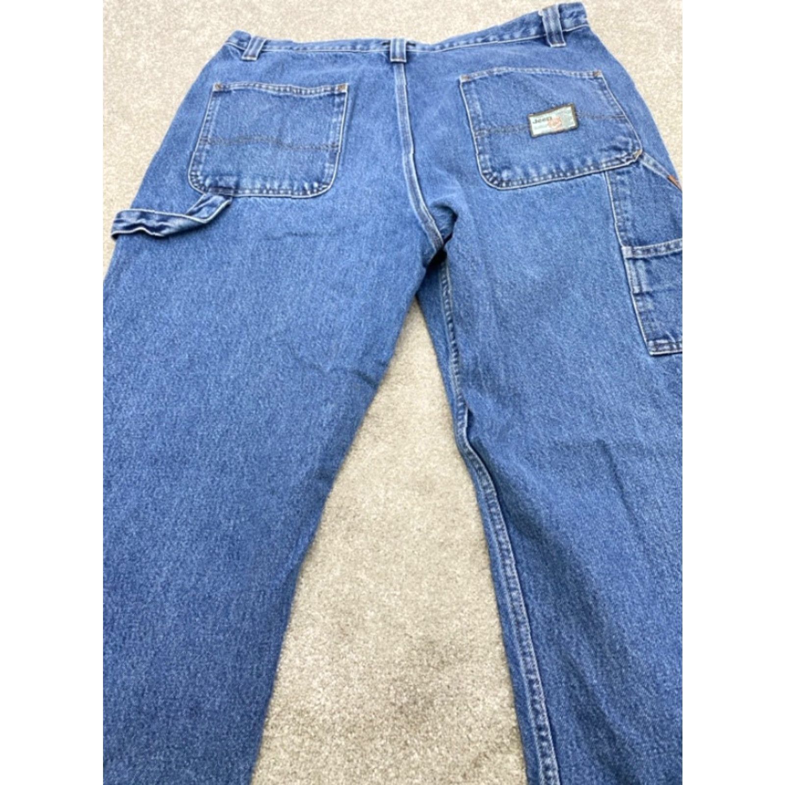 Jeep Jeep Jeans Men's 36x34 Blue Denim Relaxed Fit Straight Leg HT Carpenter Jeans - 5-Pocket Design, Regular, 36x34, Cotton Denim, Denim, Jeep, Men Size US 36 / EU 52 - 6 Thumbnail
