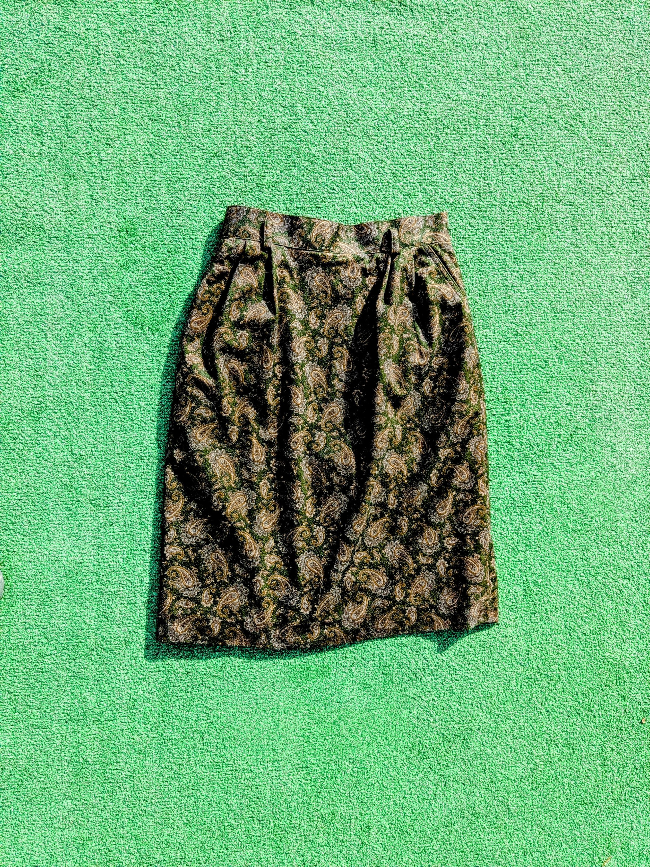 Vintage 1970s Vintage Miss York Reine Petite Paisley Japanese Skirt Size 26" / US 2 / IT 38 - 7 Thumbnail