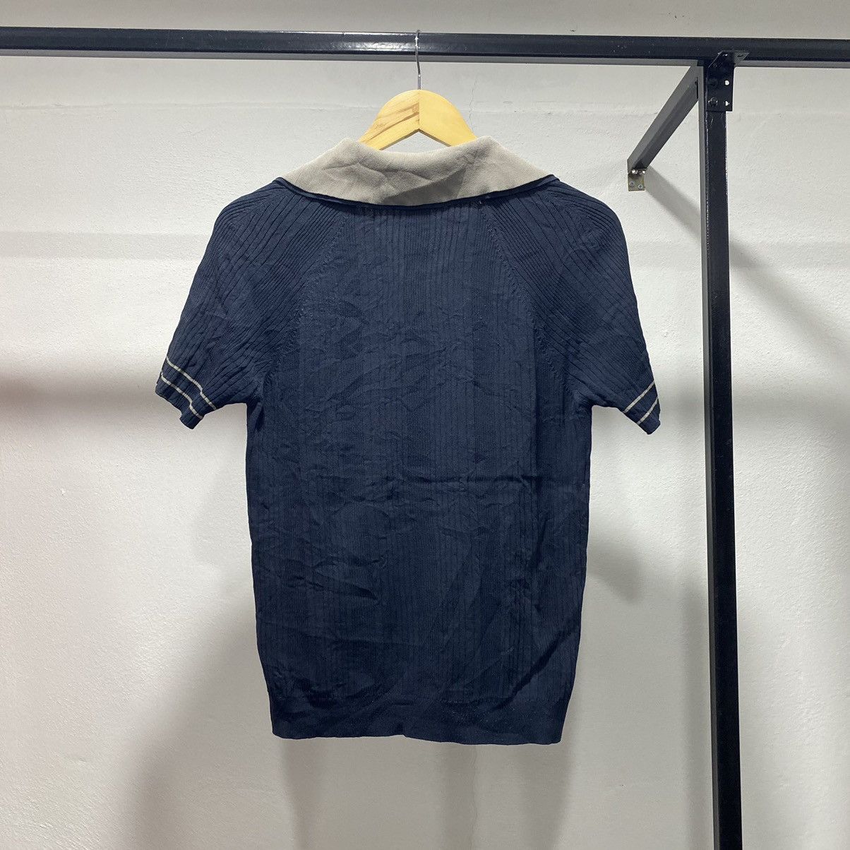 Comme Ca Ism × Japanese Brand × Vintage Sickk☠️ Comme Ca Du Mode Knit Double Collar Polo Shirt Size US S / EU 44-46 / 1 - 9 Thumbnail