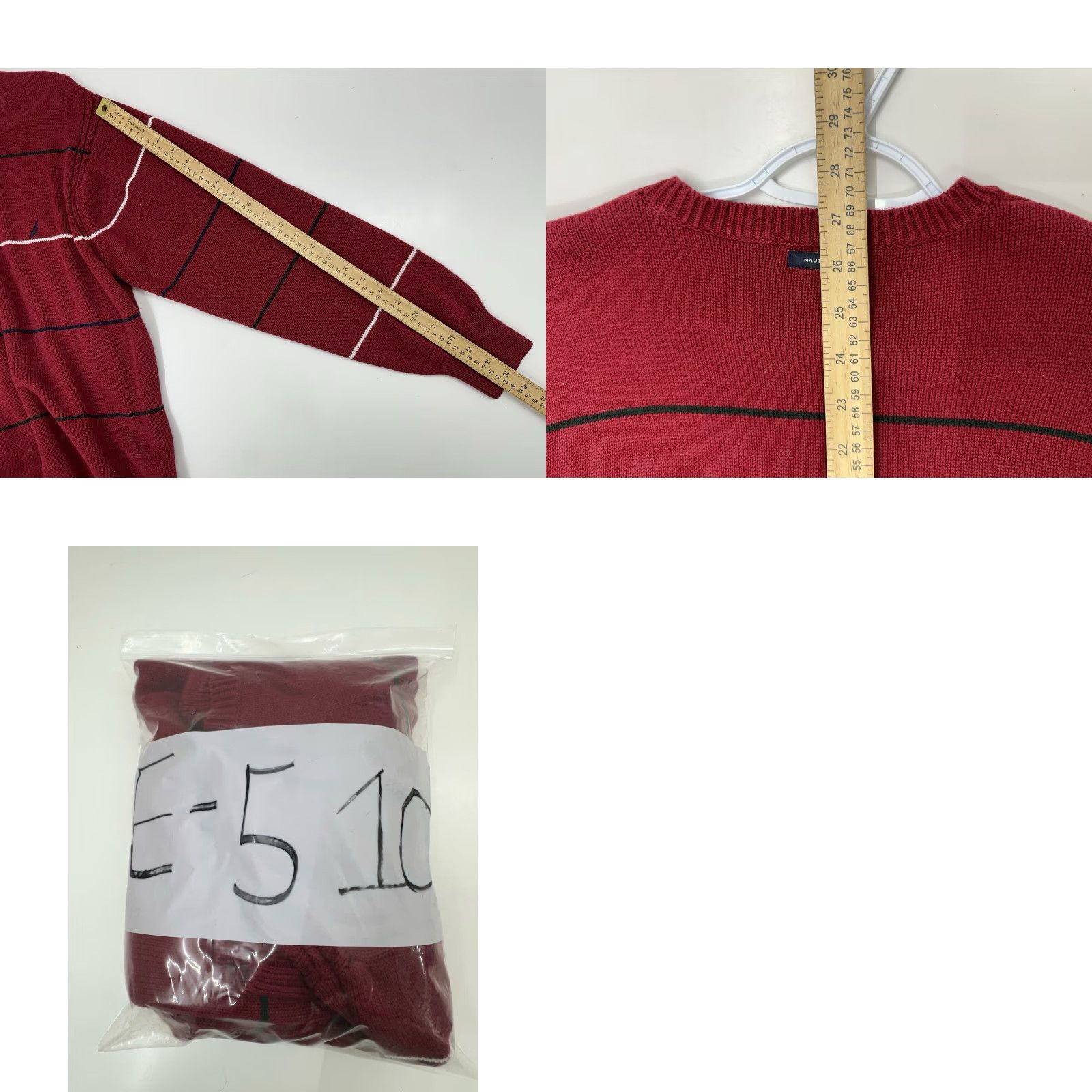 Nautica Nautica Sweater Mens XL Red Striped Long Sleeve Knit Cotton Vintage Size US XL / EU 56 / 4 - 8 Thumbnail