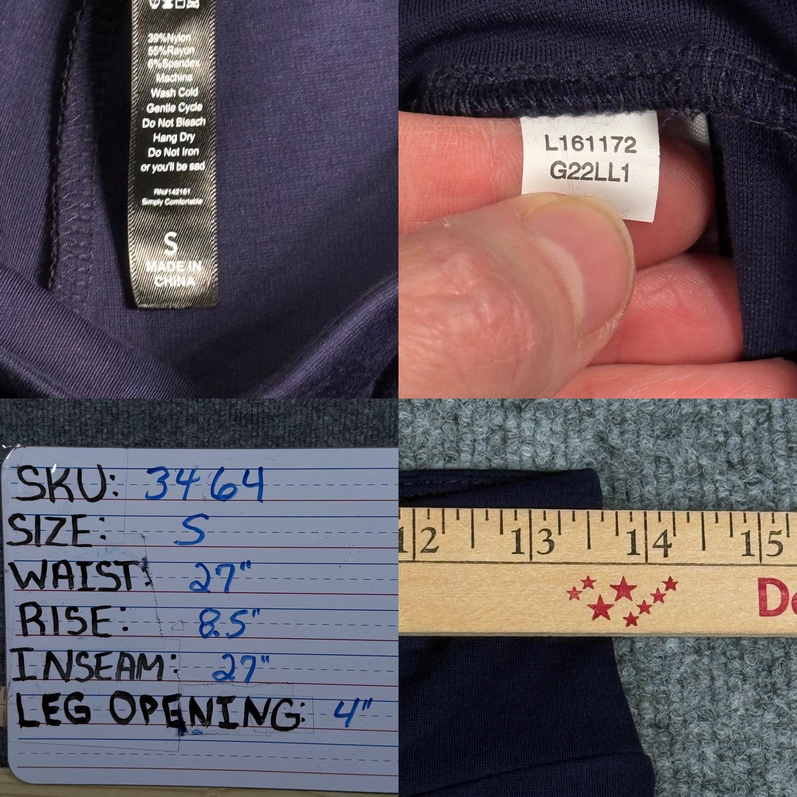 Vintage LuLaRoe Luxe Moto Leggings Navy Blue Ankle Women S High Rise Mid Ribbed Jersey Yoga Gym Activewear Size 28" / US 6 / IT 42 - 8 Thumbnail
