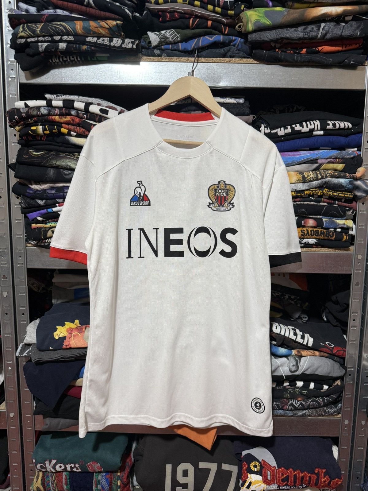 Le Coq Sportif Le Coq Spotif OGC Nice 2023 2024 Away Football Soccer Jersey Size US L / EU 52-54 / 3 - 1 Thumbnail