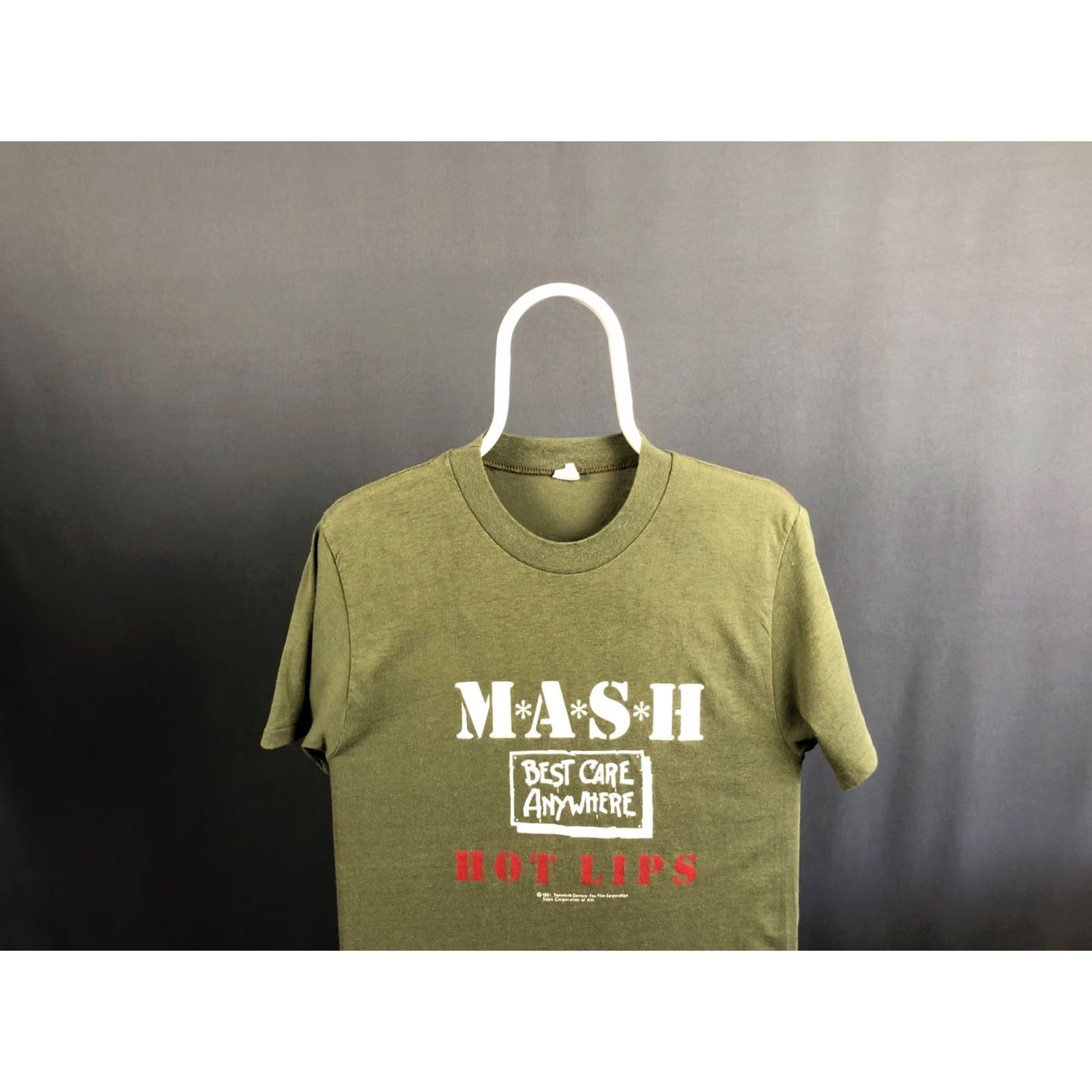 Vintage M.A.S.H. Hot Lips Vintage T-Shirt Cotton Men L Green 80s Movie Twentieth Century-Fox Vintage Mens T-Shirt Size US L / EU 52-54 / 3 - 3 Thumbnail