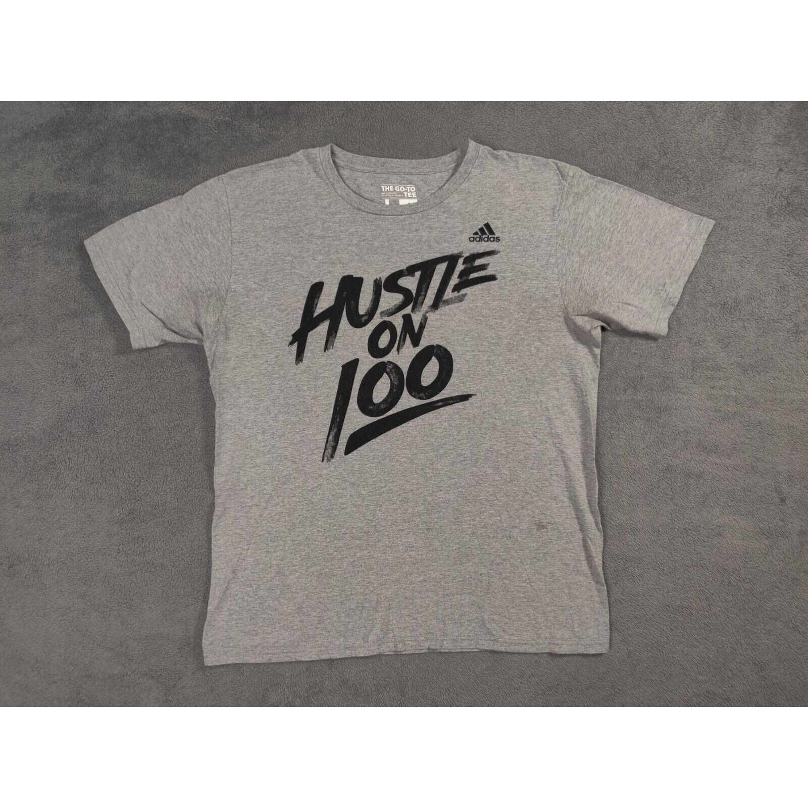 Adidas Adidas Shirt Adult Mens Large Gray Black Hustle on 100 Size US L / EU 52-54 / 3 - 1 Thumbnail