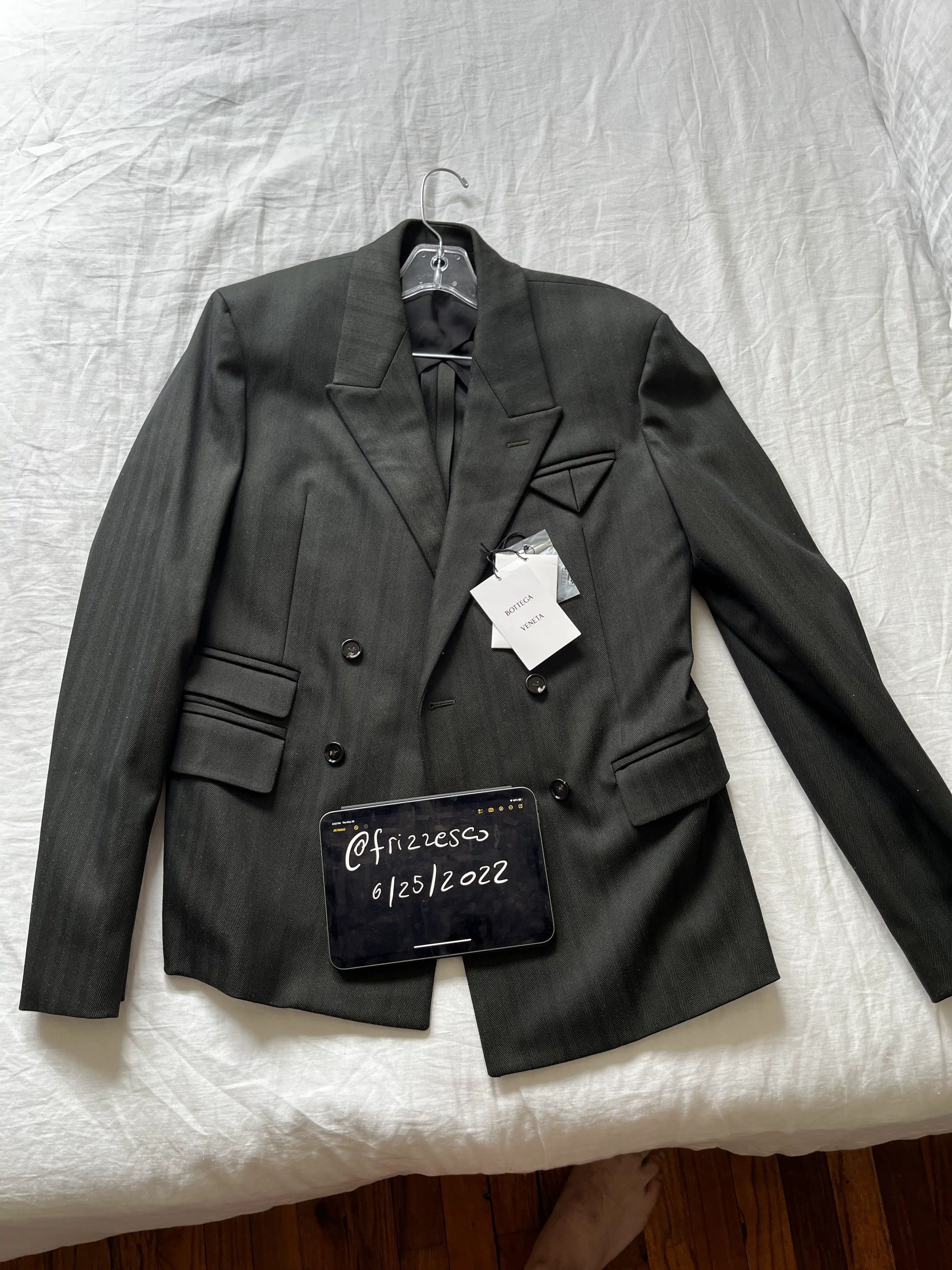 Bottega Veneta Bottega Veneta Stripe-print Double-breasted Blazer Size 48R - 2 Thumbnail