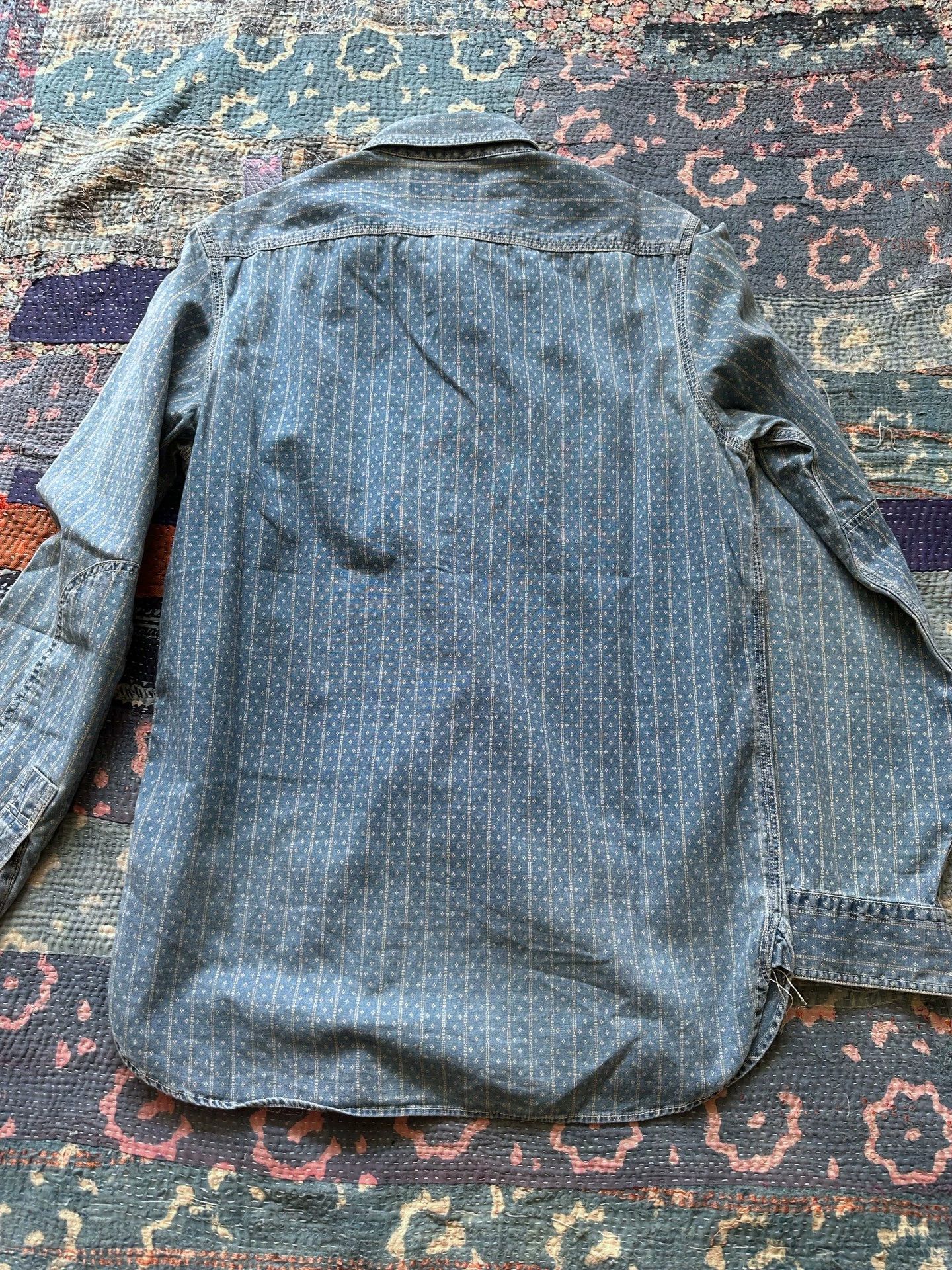 RRL Ralph Lauren RRL Cat Claw Washed Indigo Distressed Shirt S Size US S / EU 44-46 / 1 - 2 Thumbnail