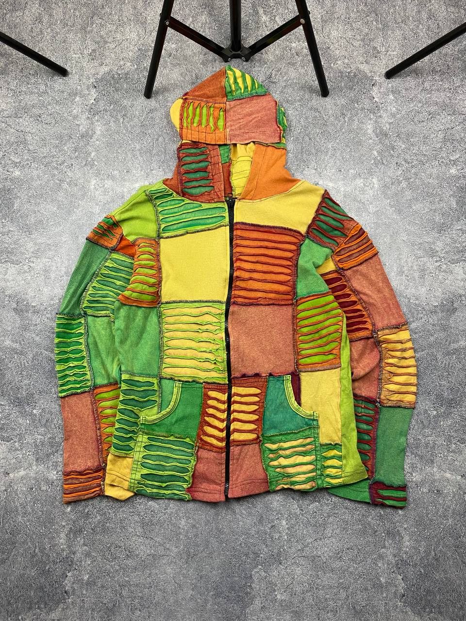 Vintage Avant Garde Patchwork Vintage Y2K Hoodie Hippie Rare Size US L / EU 52-54 / 3 - 1 Thumbnail