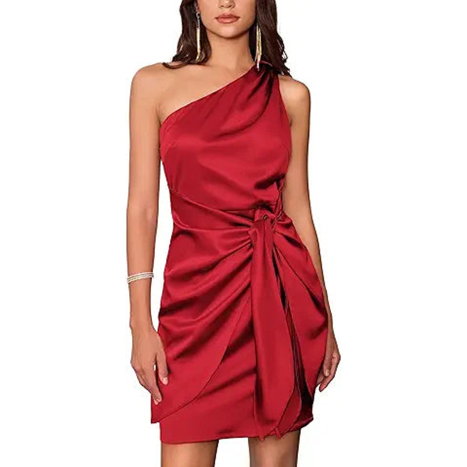 Other GRACE KARIN Women Satin Dress Cocktail One Shoulder Size XL / US 12-14 / IT 48-50 - 1 Thumbnail