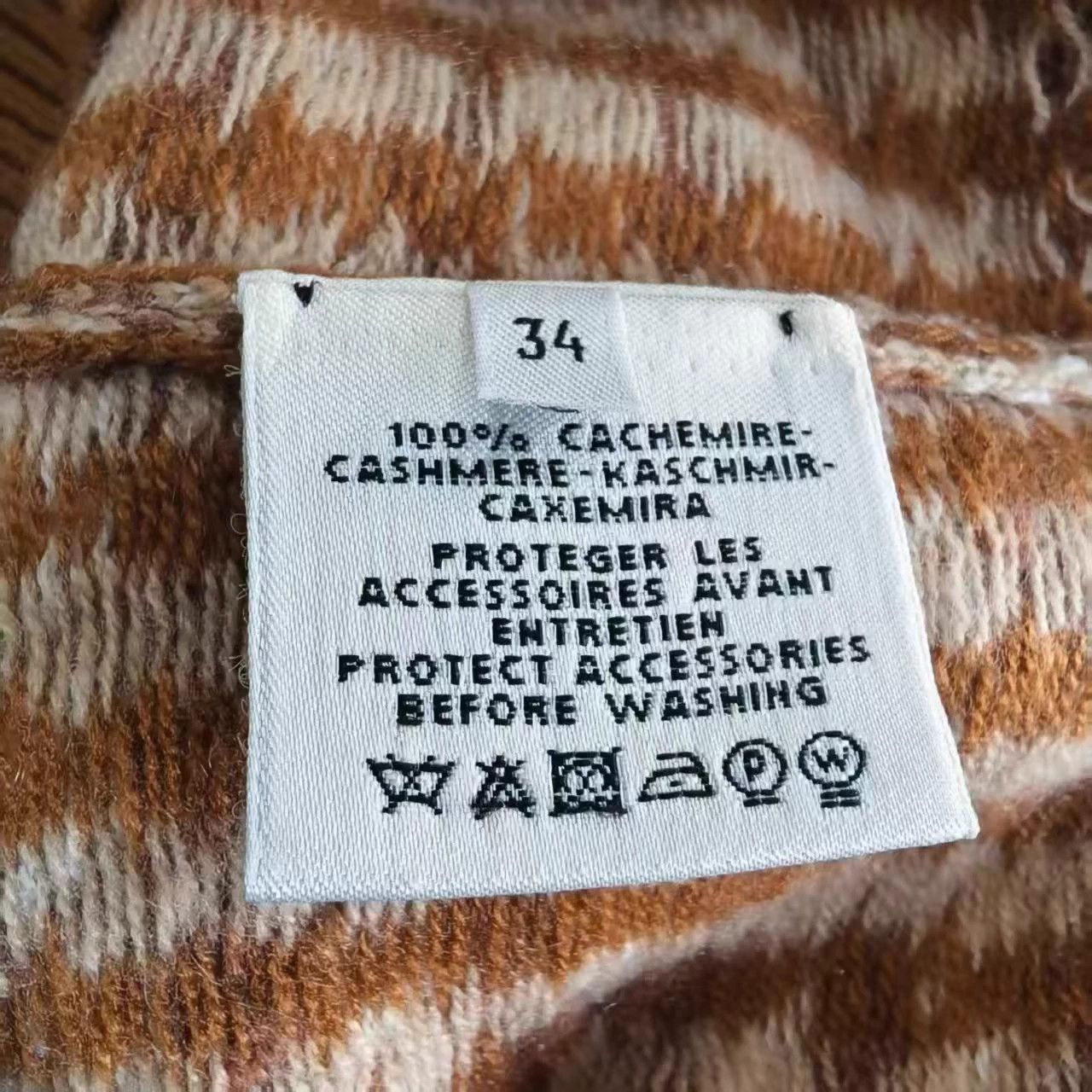 Hermes Hermes Brown Metallic Logo Plaid Cashmere Sweater 34 Size XS / US 0-2 / IT 36-38 - 4 Thumbnail