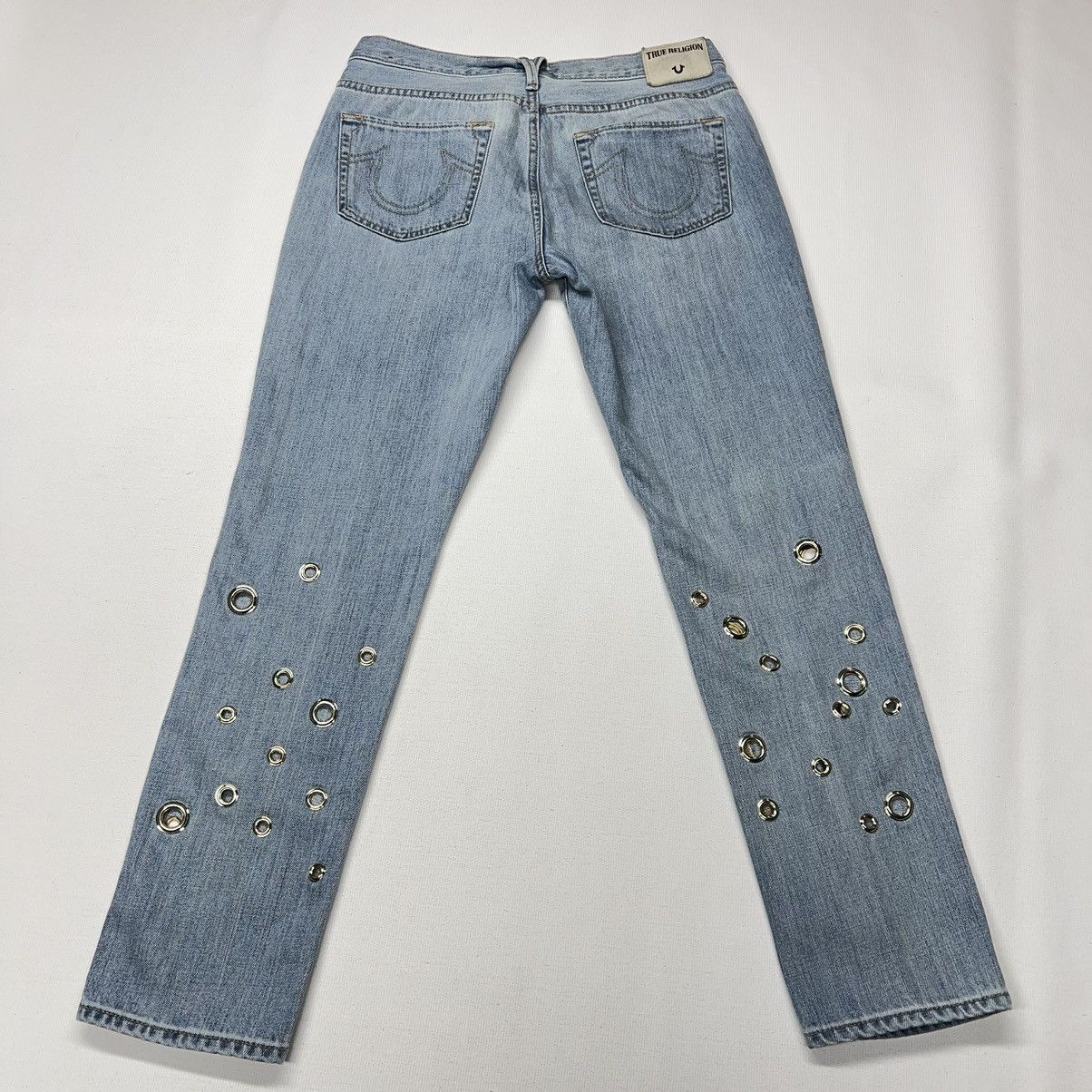 True Religion True Religion Jeans Blue Cameron Slim Boyfriend Grommet Size 27" / US 4 / IT 40 - 17 Thumbnail