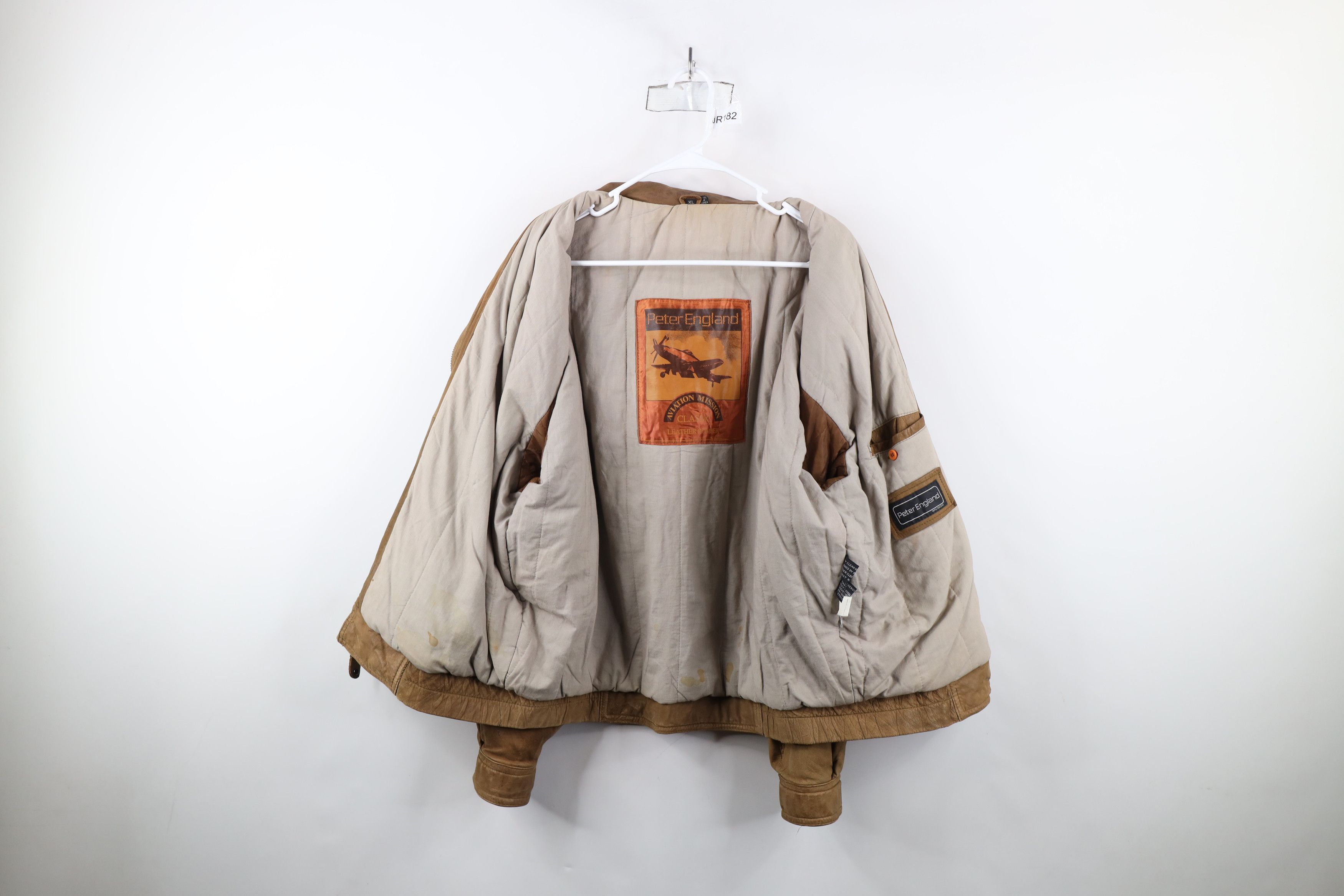 Vintage Vintage 90s Streetwear Leather Full Zip Flight Bomber Jacket Size US XL / EU 56 / 4 - 9 Thumbnail