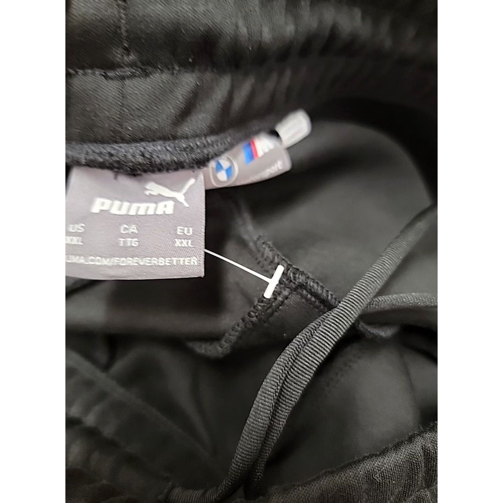 Puma PUMA BMW Motorsport Pants Mens XL Black Jogger Tapered Elastic Waist Pockets Athletic Activewear Size US 36 / EU 52 - 7 Thumbnail