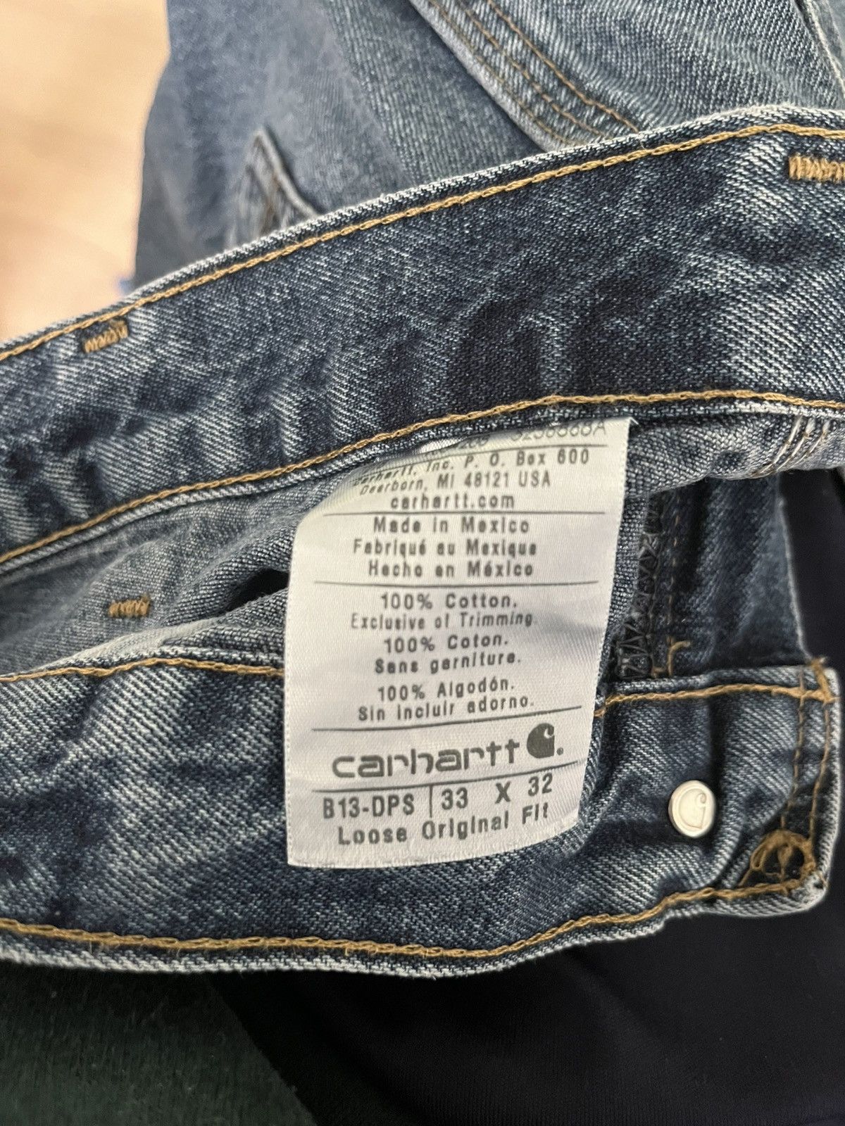 Carhartt Carhartt jeans blue workwear baggy loose fitting Size US 33 - 8 Thumbnail