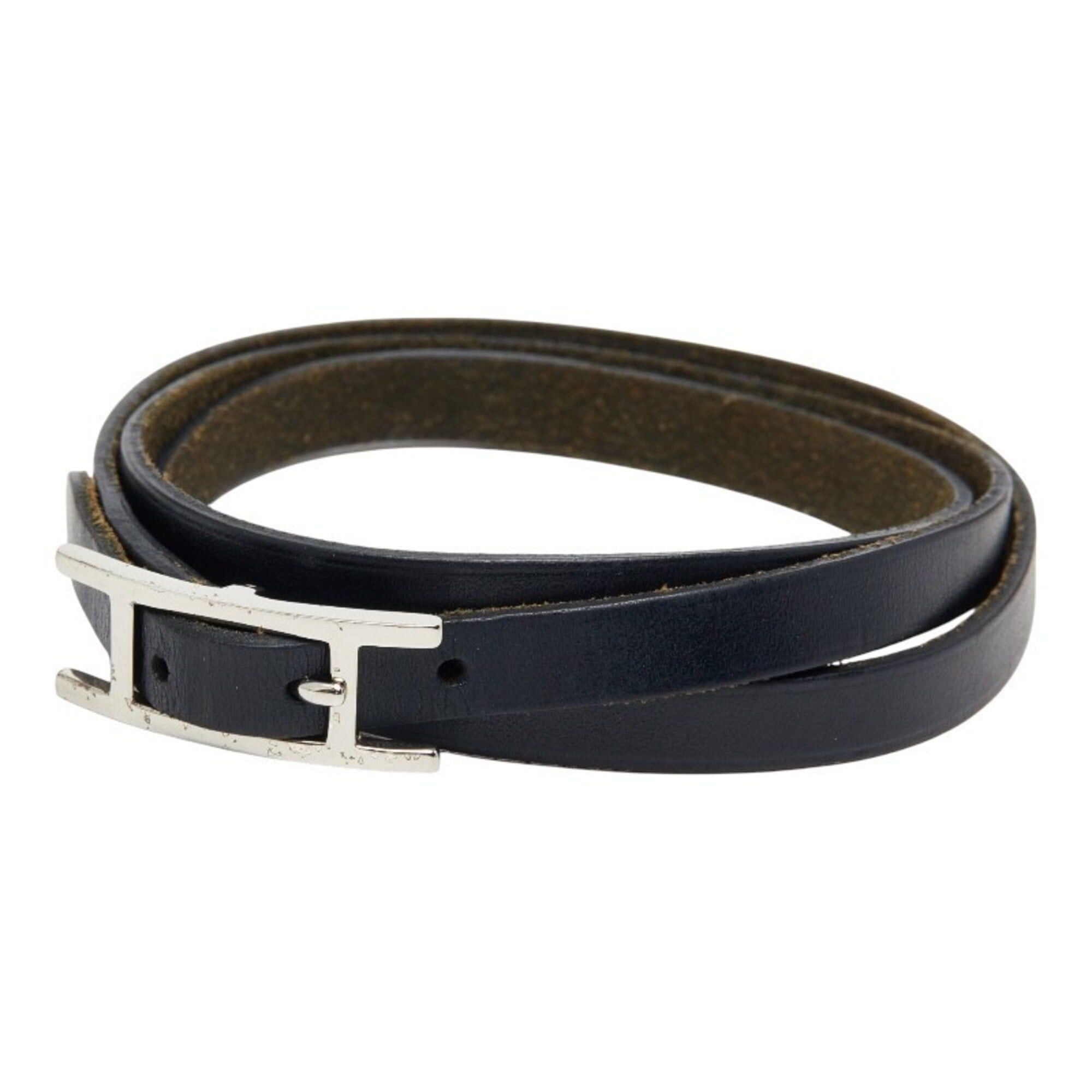 Hermes Hermes Api 3 Long Bracelet, Triple Strand, Black Leather, Women's Size ONE SIZE - 1 Thumbnail
