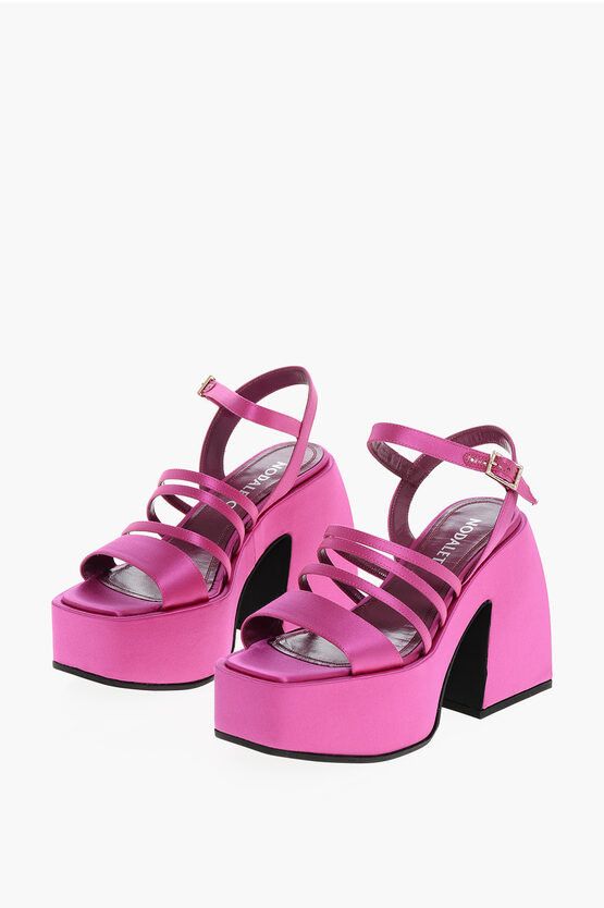 Satin CHIBI Platform Sandals with Chunky Heel 12cm