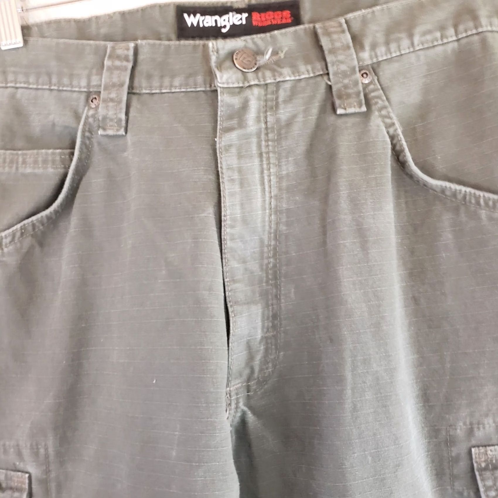 Wrangler Wrangler RIGGS Workwear Mens Brown Carpenter Pants 35X30 Green Ripstop Size US 35 - 5 Thumbnail