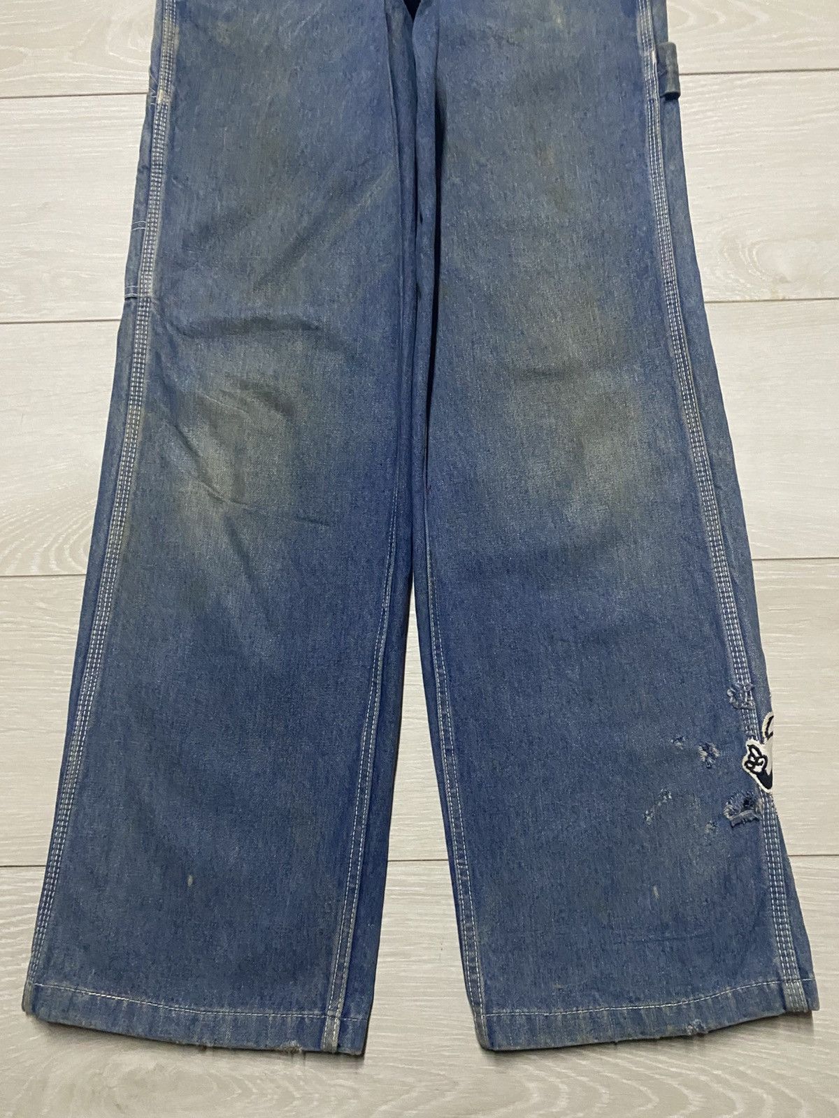 Japanese Brand Vintage Japanese Brand Grunge Patch Carpenter Loose Jeans Size US 27 - 5 Thumbnail
