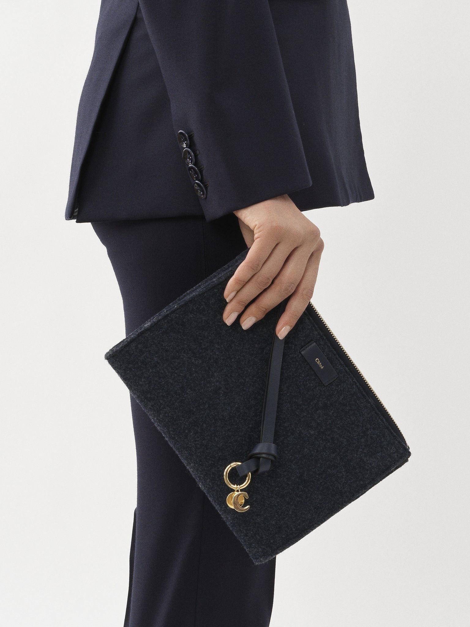 Chloe o1loc1c1224 Size: OS / CHC22 Alphabet Pouch in Obscure Navy Size ONE SIZE - 4 Thumbnail