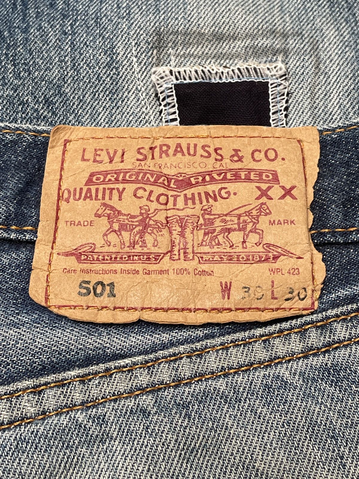 Levi's Vintage Brand Levi’s 501 Made In Usa Patchwork Jeans 1990s Size US 29 - 11 Thumbnail