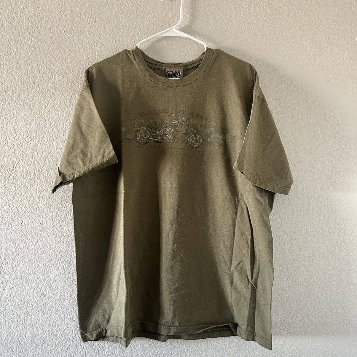 ODM × Vintage Vintage Ride Hard ODM Olive Green T-Shirt Men’s Large Size US XL / EU 56 / 4 - 1 Thumbnail