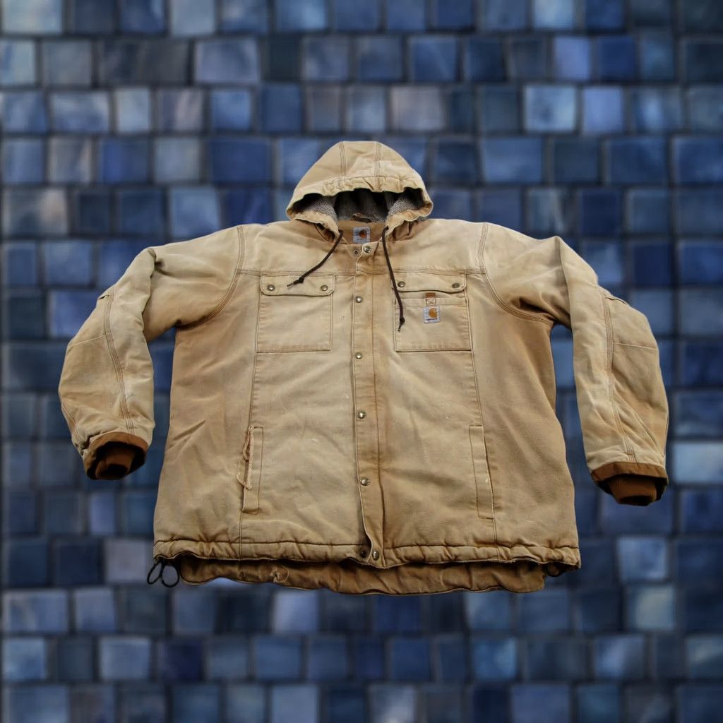 Carhartt Carhartt Jacket Hooded Work Jacket Brown 2XLT Lined Heavyweight Sherpa Carhartt Blanket Lined Mens Cashmere Outdoors N/A Size US XXL / EU 58 / 5 - 1 Thumbnail